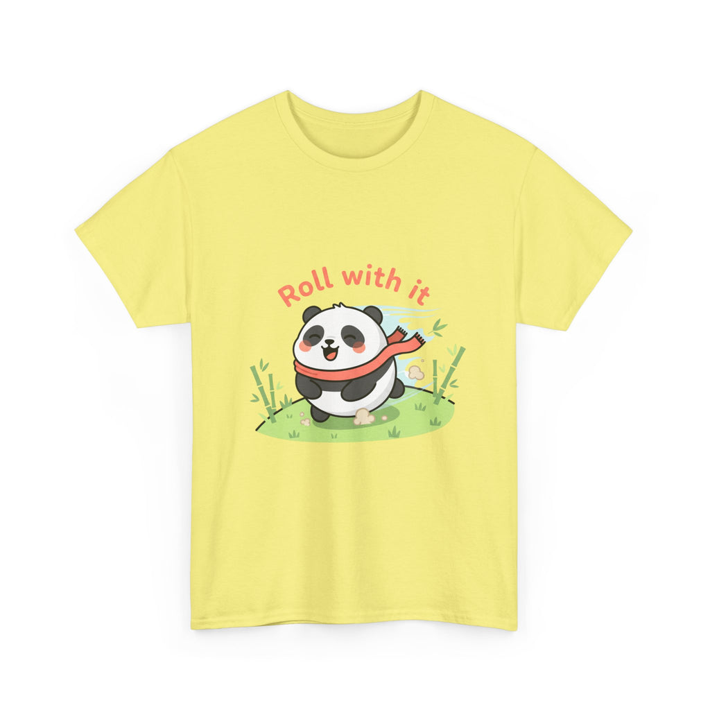 Panda "Roll With It" Cartoon Tee