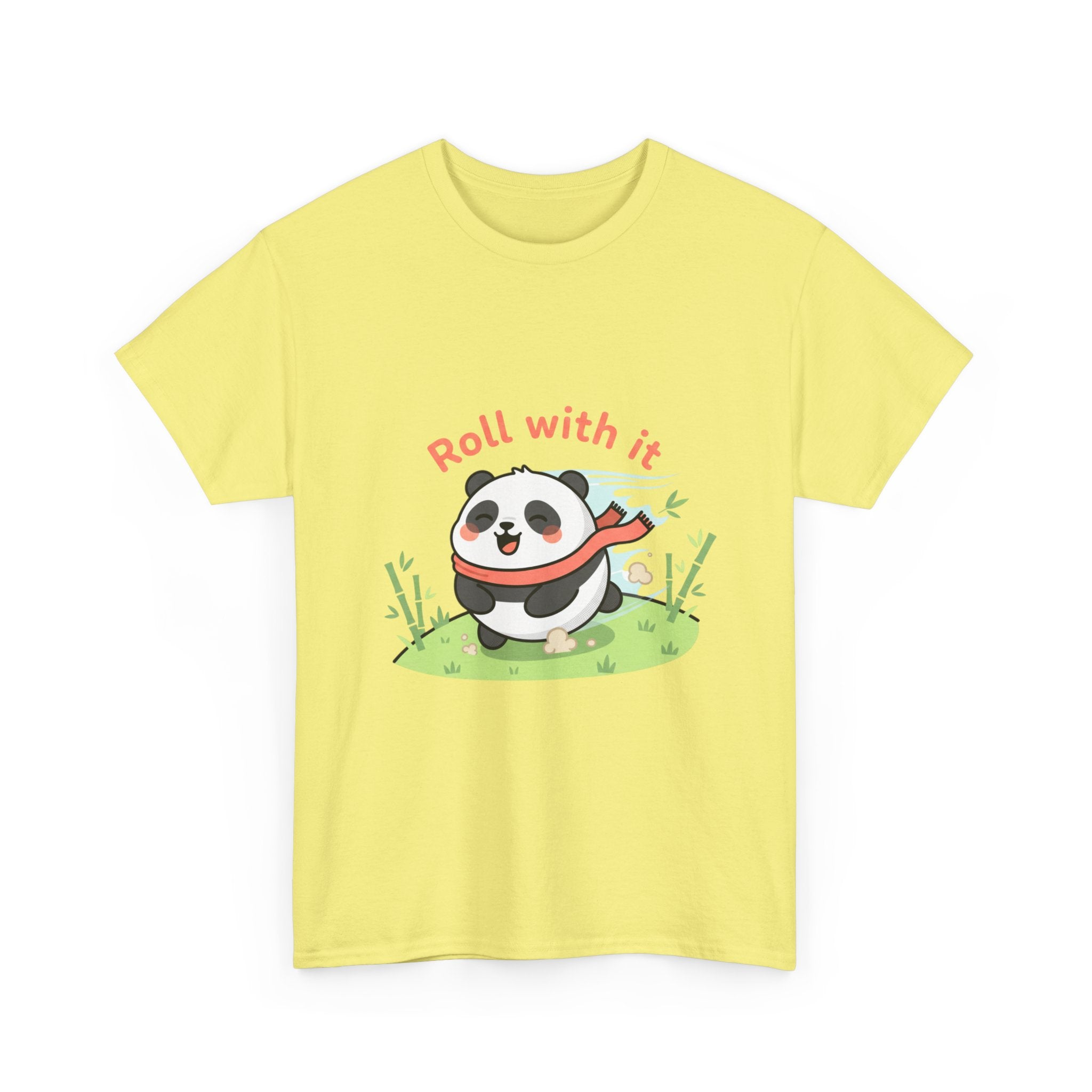 Panda "Roll With It" Cartoon Tee