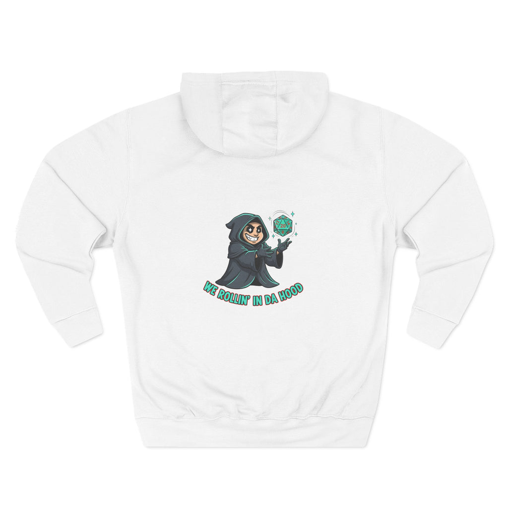Hoodie — “We Rollin in da Hood” Grim Reaper D20 Gamer Pullover