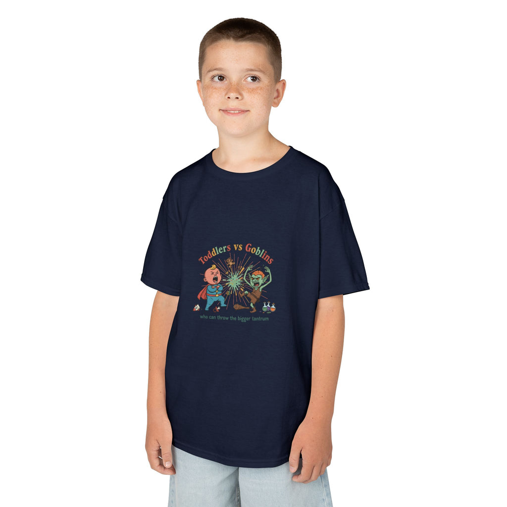 Toddlers vs. Goblins Kids T-Shirt — 'Who Can Throw the Bigger Tantrum'