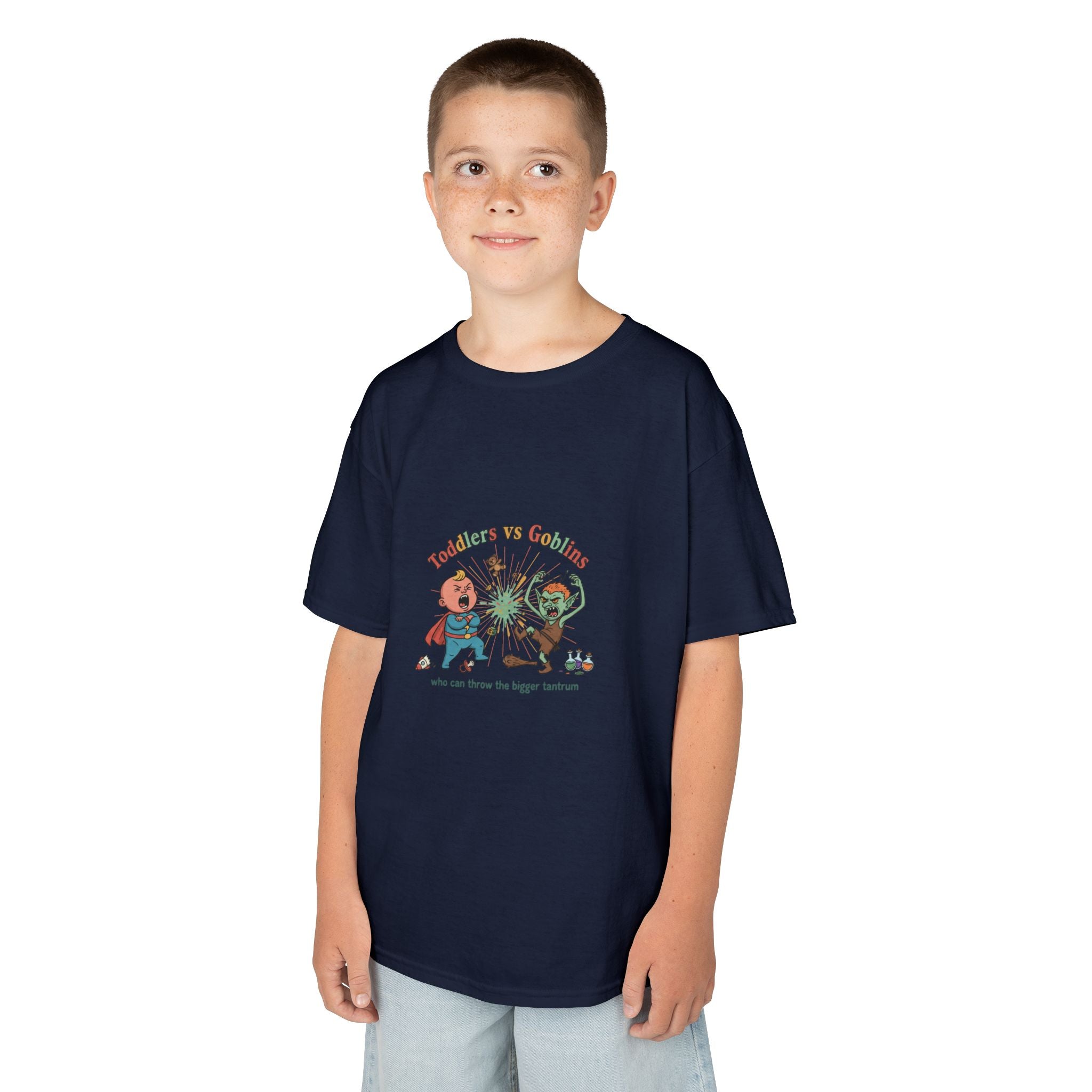 Toddlers vs. Goblins Kids T-Shirt — 'Who Can Throw the Bigger Tantrum'
