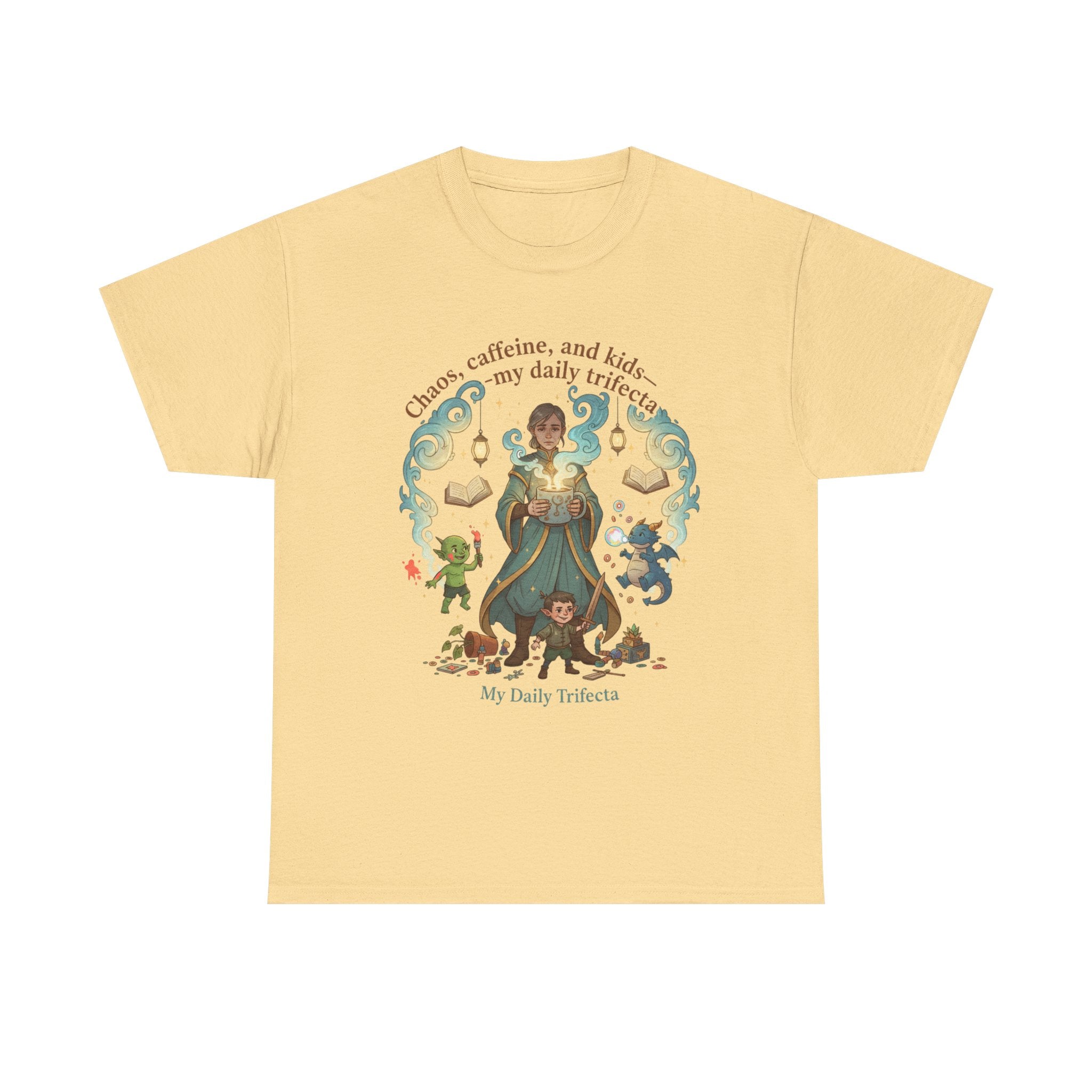 DND Chaos, Caffeine & Kids Parent T-Shirt — Magical Fantasy Roleplay Tee