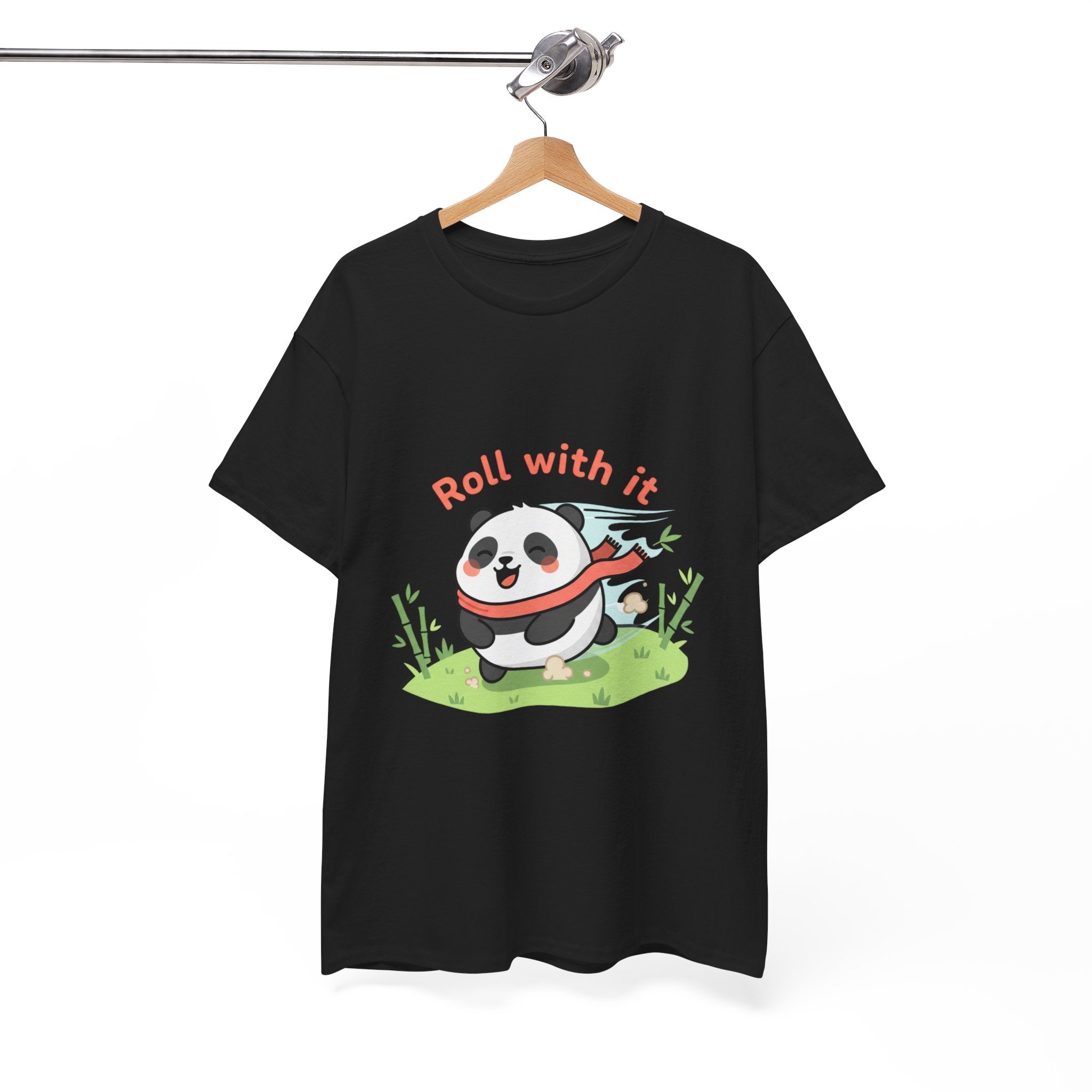 Panda "Roll With It" Cartoon Tee