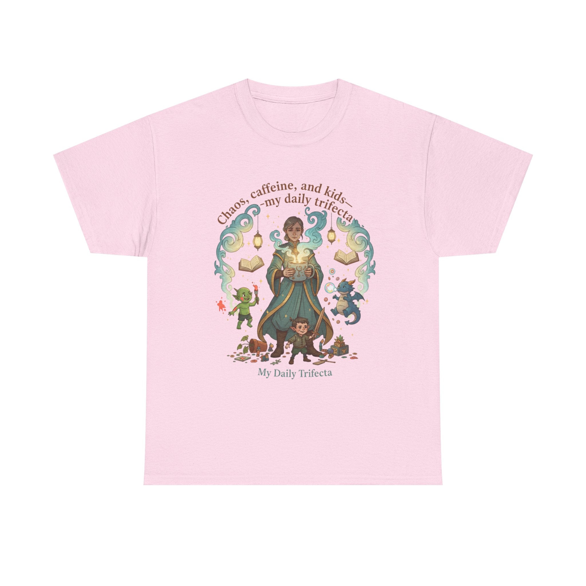 DND Chaos, Caffeine & Kids Parent T-Shirt — Magical Fantasy Roleplay Tee