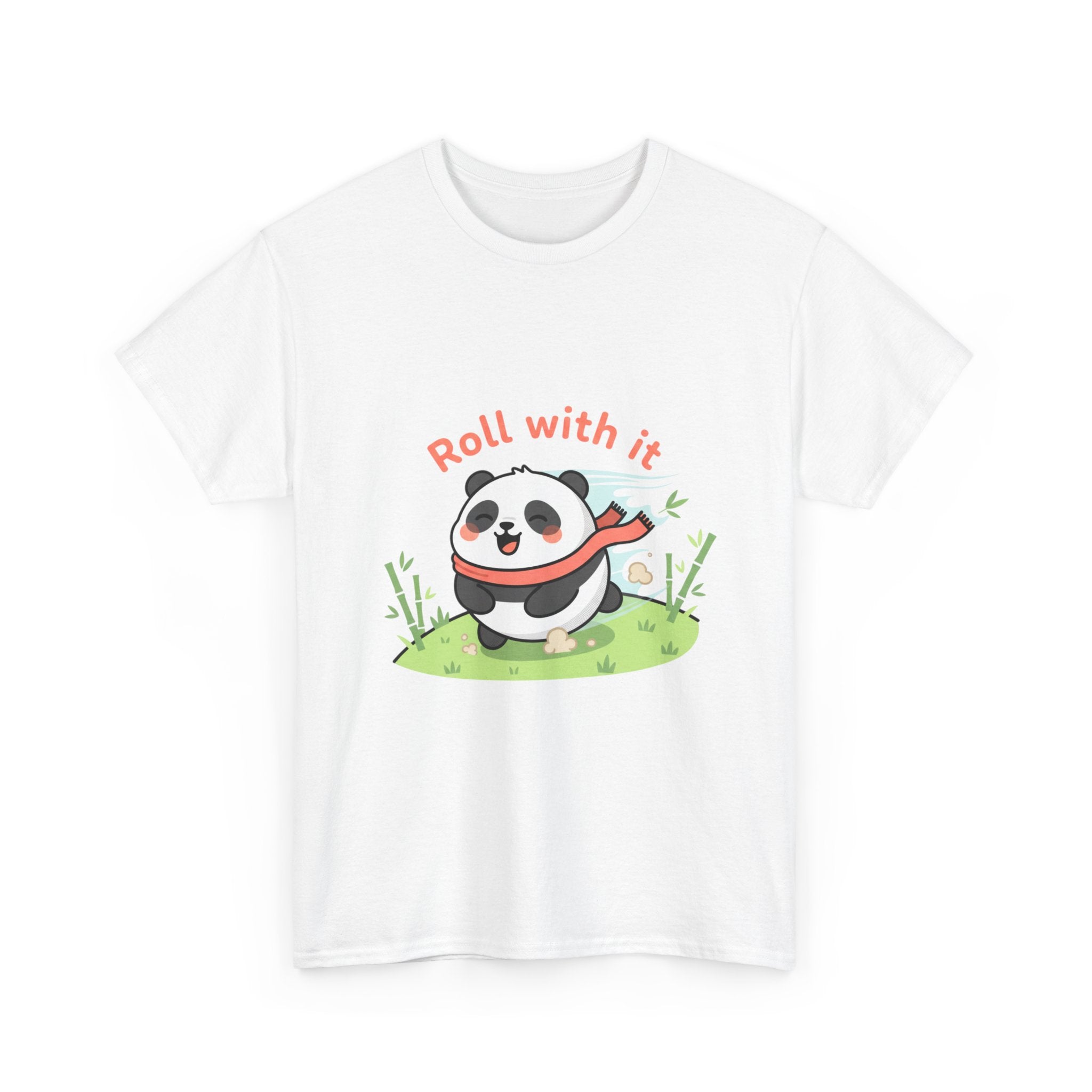 Panda "Roll With It" Cartoon Tee