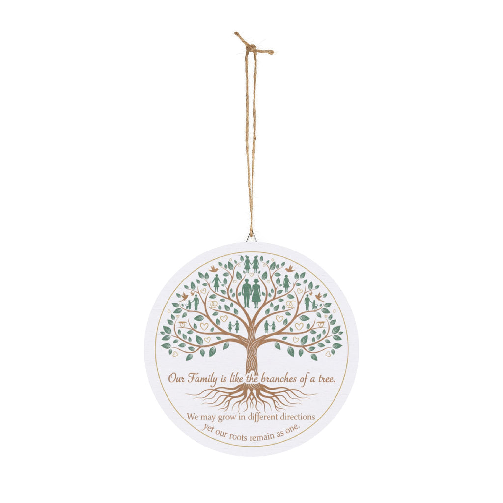 Family Tree Wood Sign – “Our Family is like the branches of a tree” Round Wall Plaque