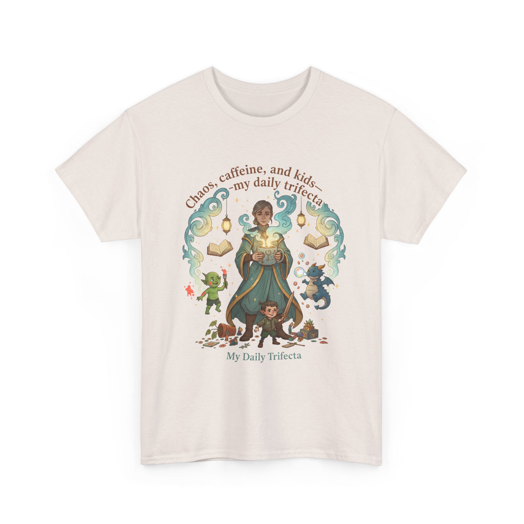 DND Chaos, Caffeine & Kids Parent T-Shirt — Magical Fantasy Roleplay Tee