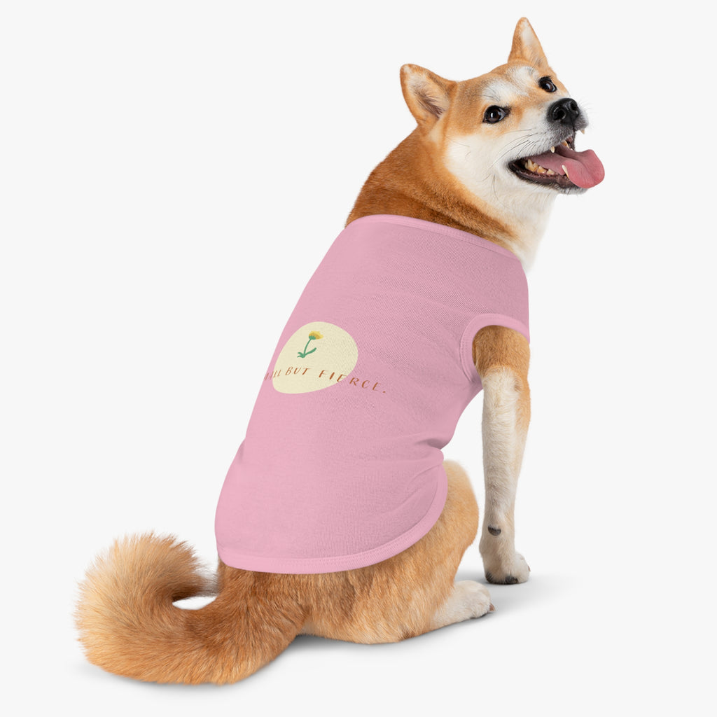 Small But Fierce Pet Tank Top — Floral Dandelion Graphic for Small Dogs & Cats