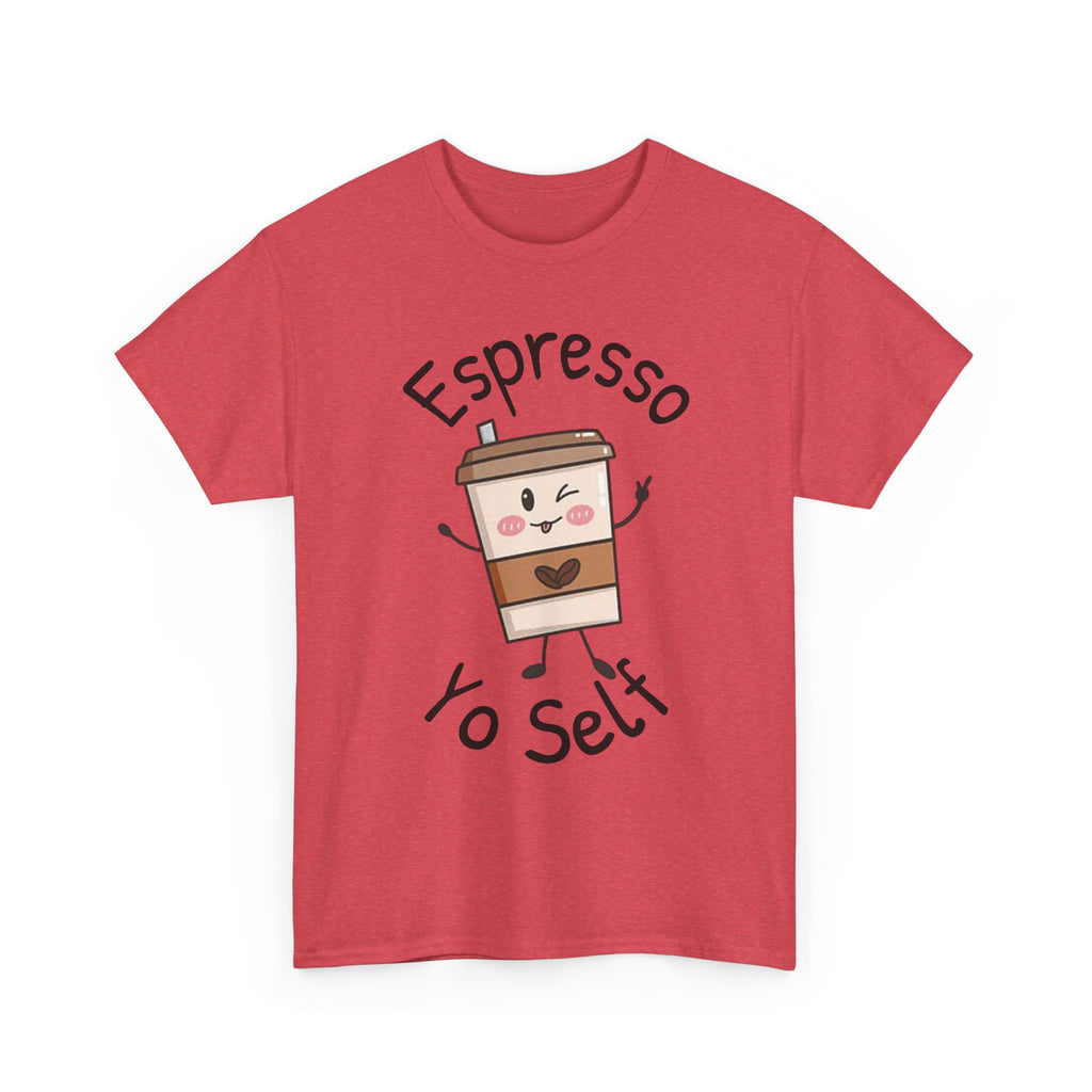 Espresso Yo Self Coffee Tee — Animated Coffee Guy Graphic T-Shirt