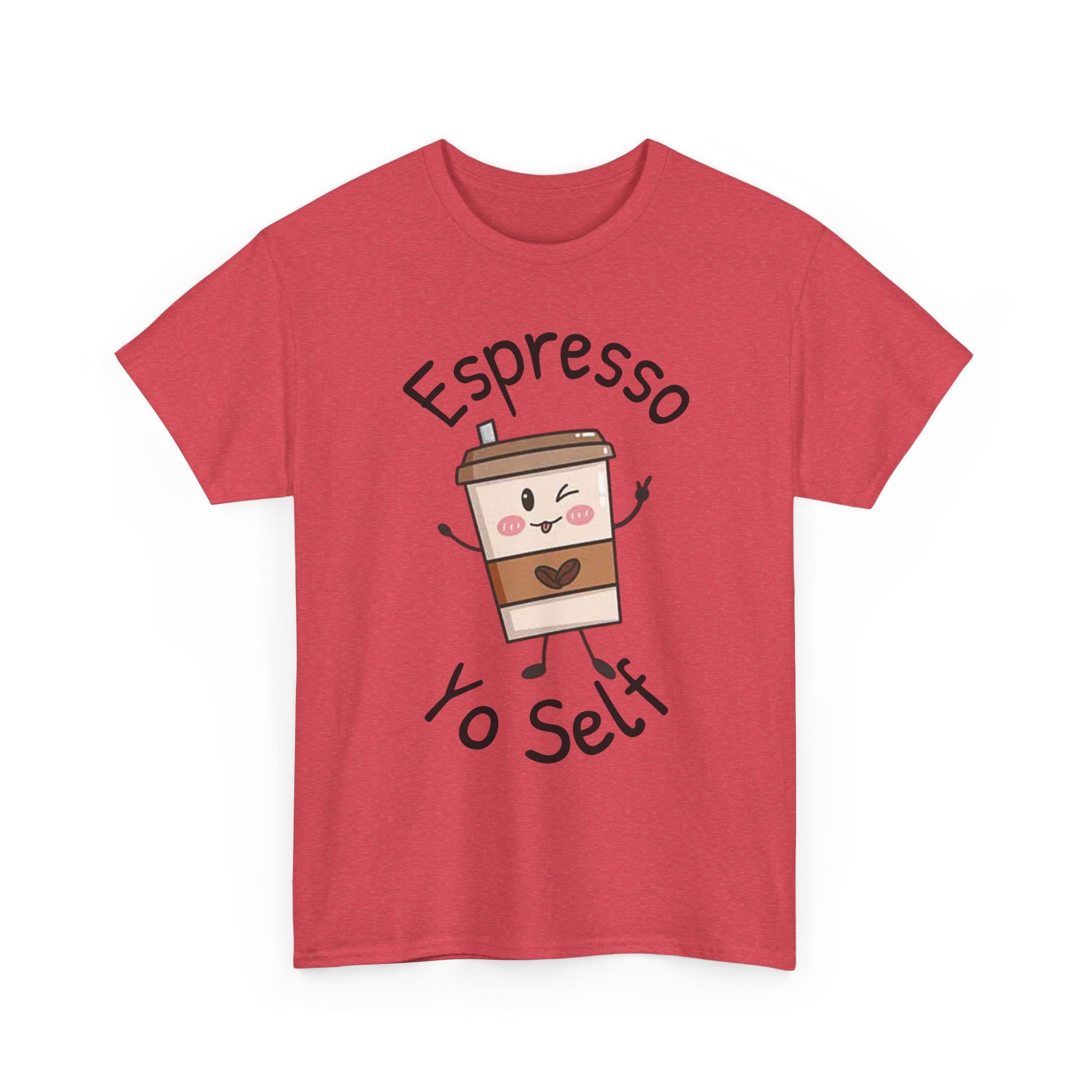 Espresso Yo Self Coffee Tee — Animated Coffee Guy Graphic T-Shirt
