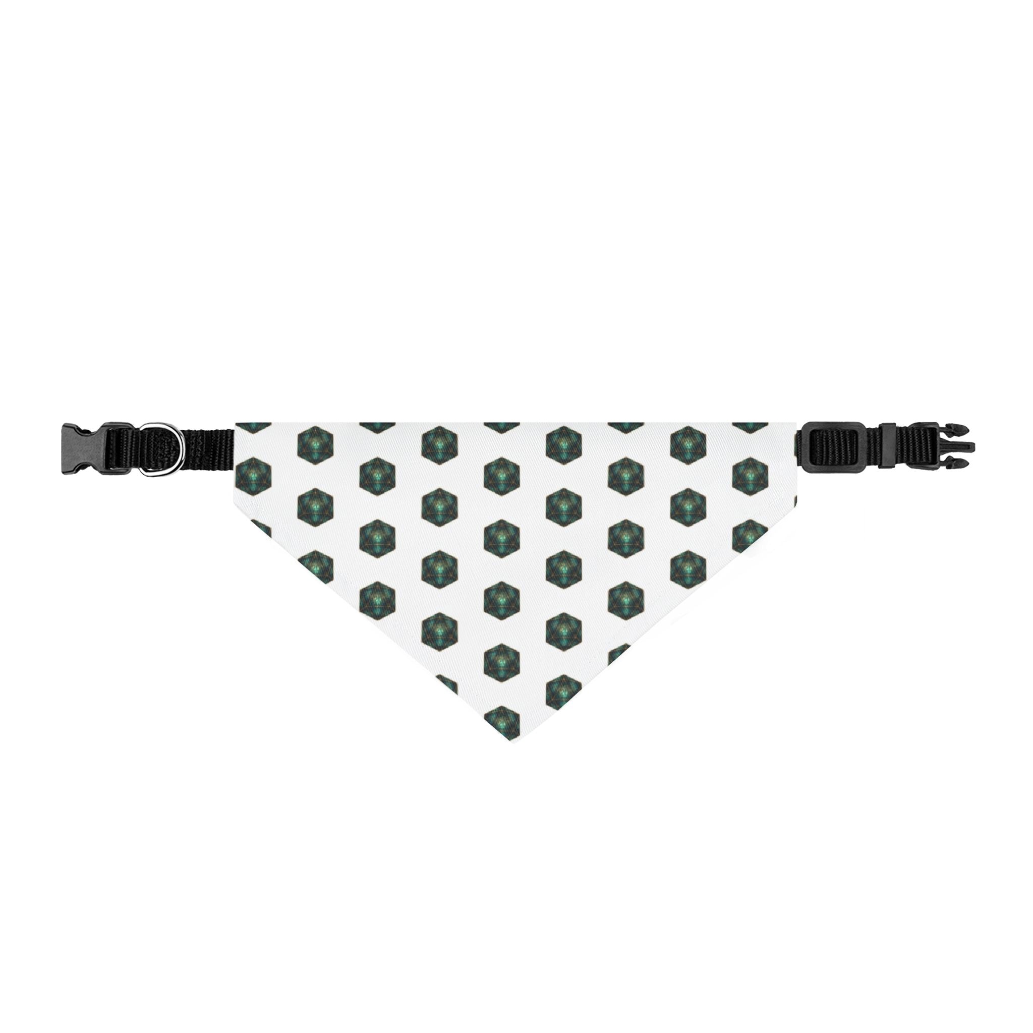 Geeky D20 Clip-On Pet Bandana — D20 Dice Design for Gamer Pet Lovers