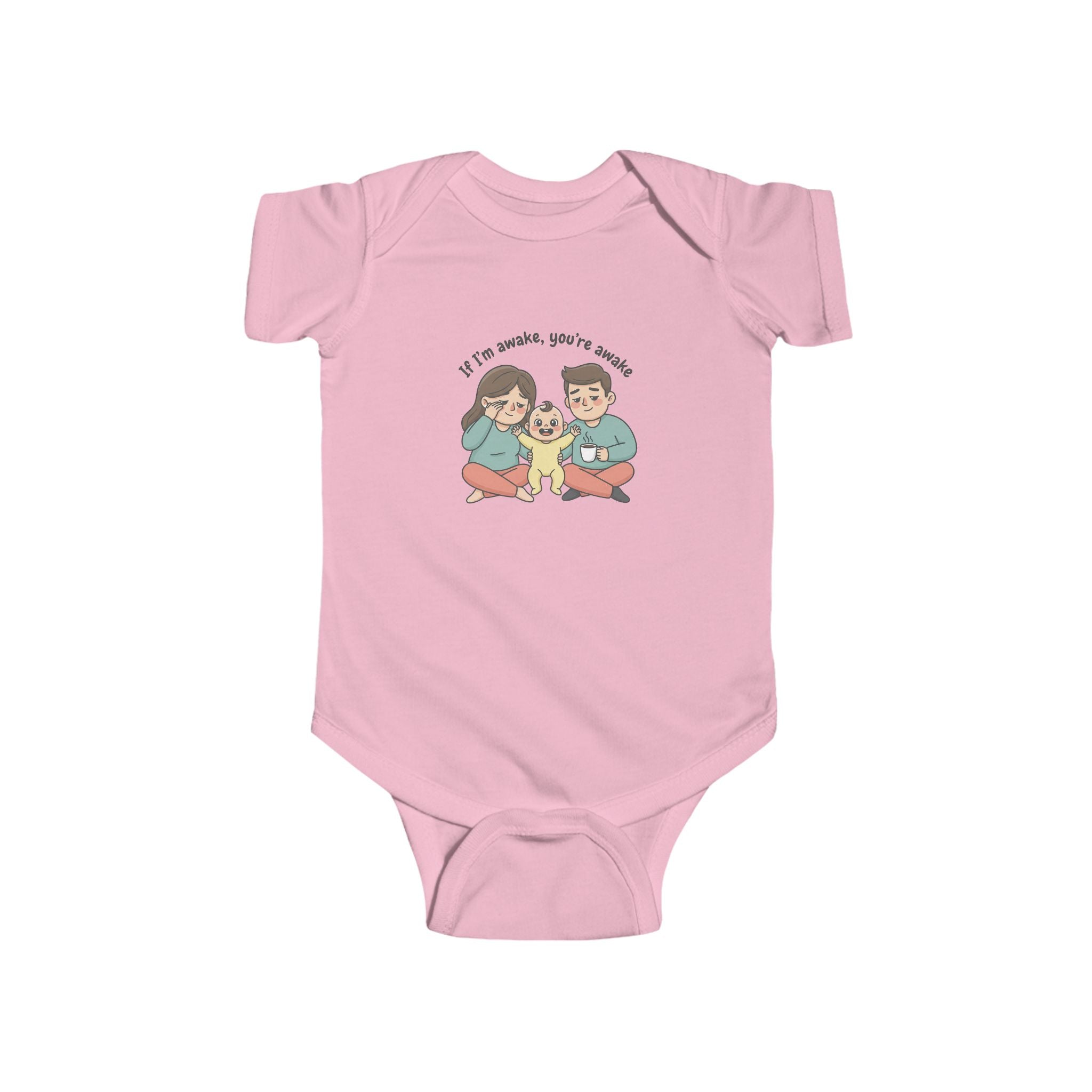 Infant Bodysuit — "Tired Parents, Happy Awake Baby" Cute Newborn Onesie