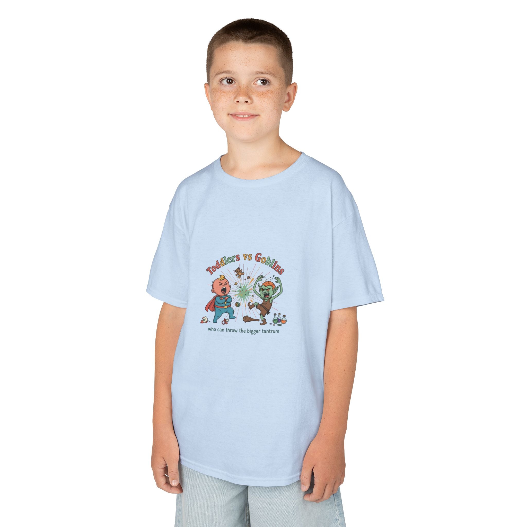 Toddlers vs. Goblins Kids T-Shirt — 'Who Can Throw the Bigger Tantrum'