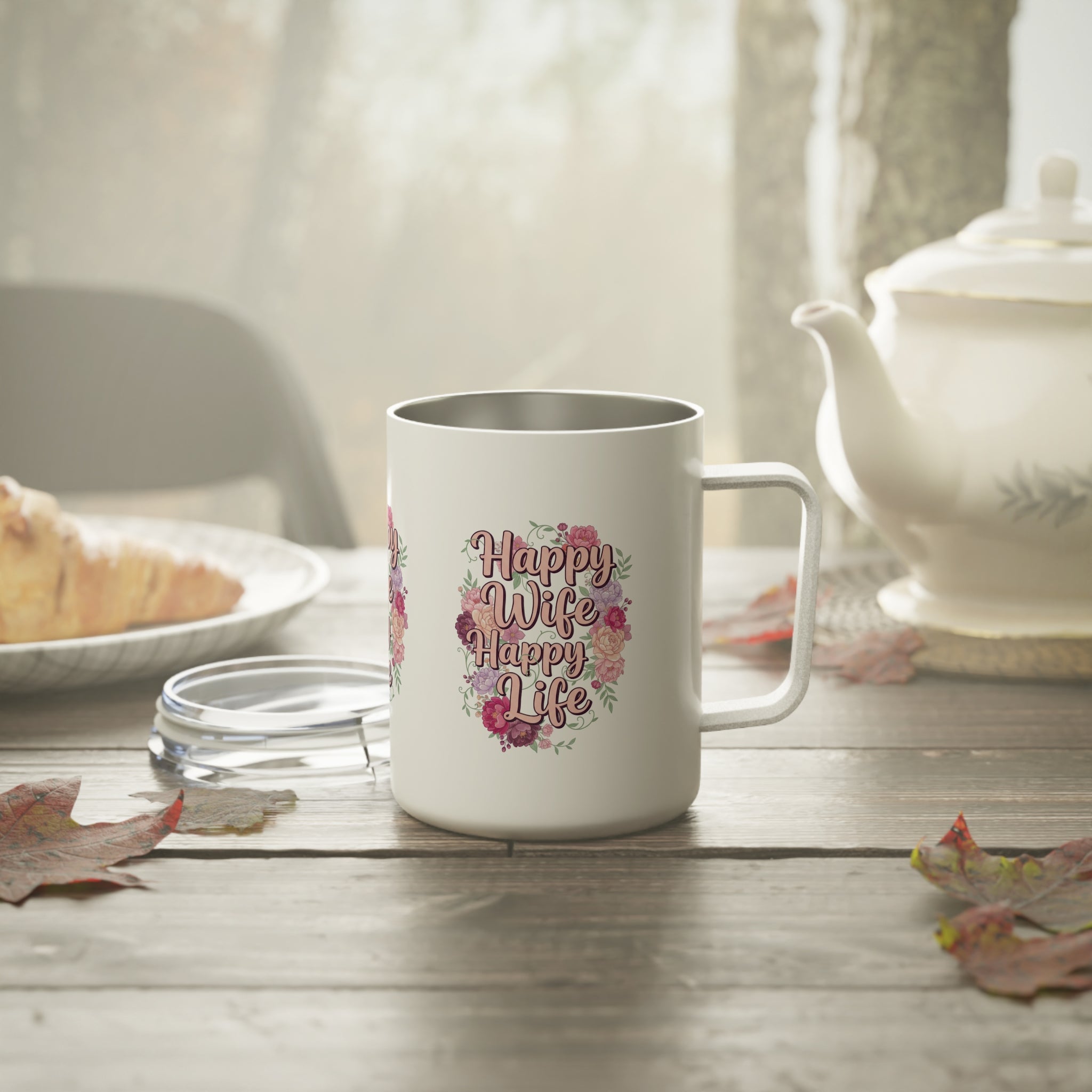 Happy Wife Happy Life 10oz Insulated Coffee Mug — Travel Tumbler