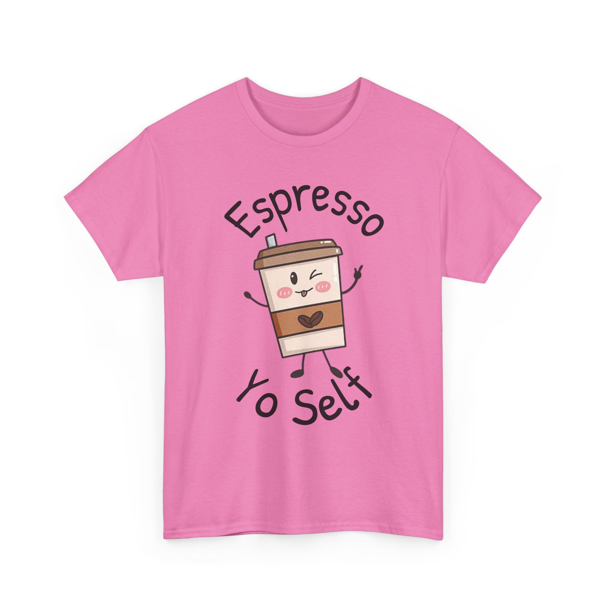 Espresso Yo Self Coffee Tee — Animated Coffee Guy Graphic T-Shirt