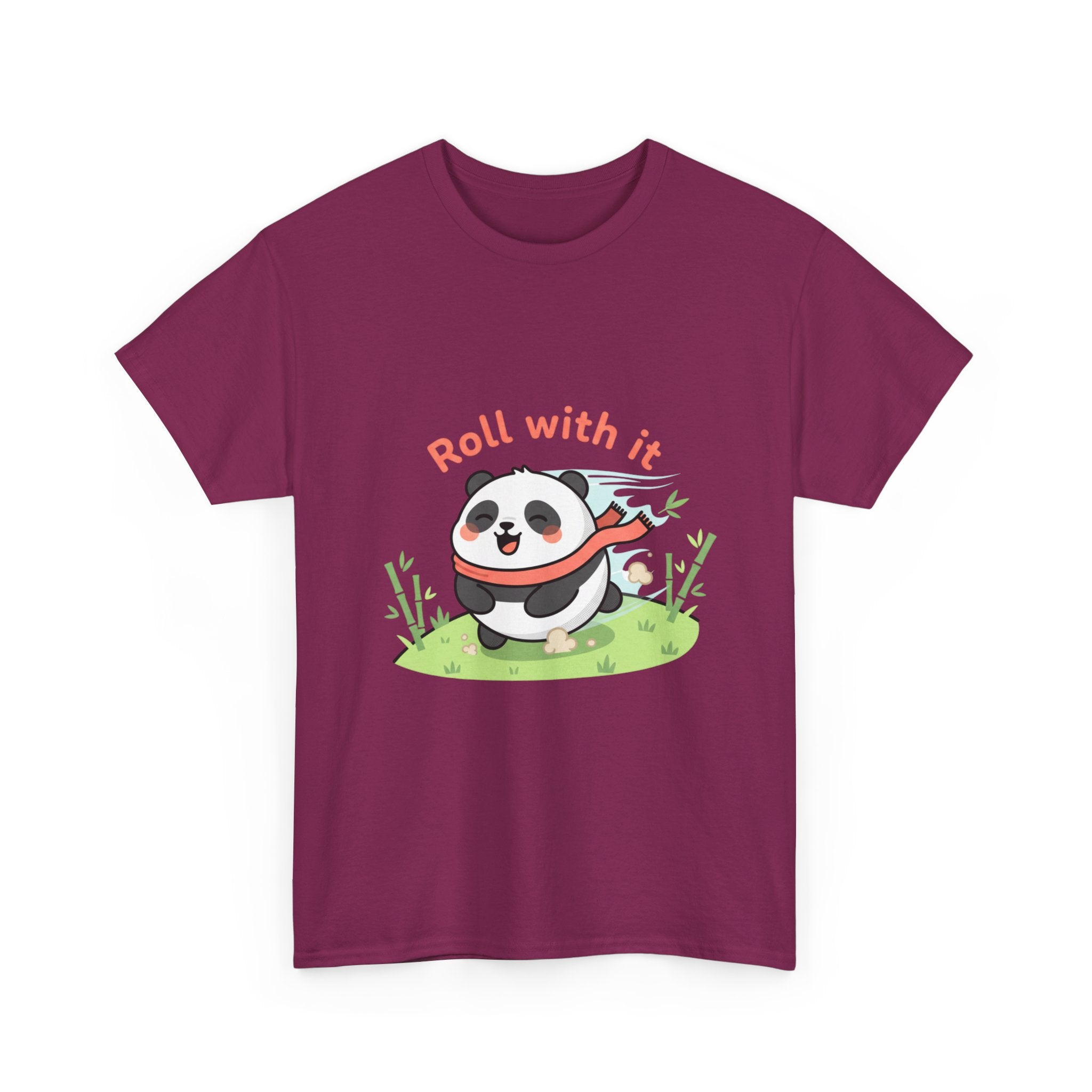 Panda "Roll With It" Cartoon Tee