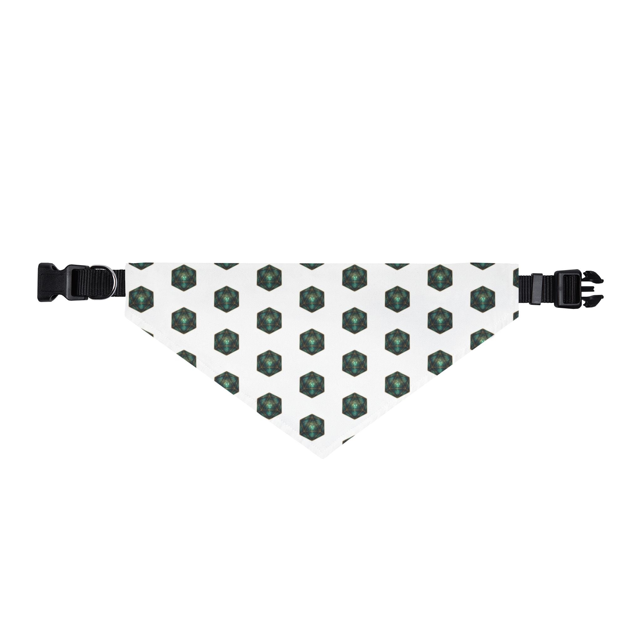 Geeky D20 Clip-On Pet Bandana — D20 Dice Design for Gamer Pet Lovers