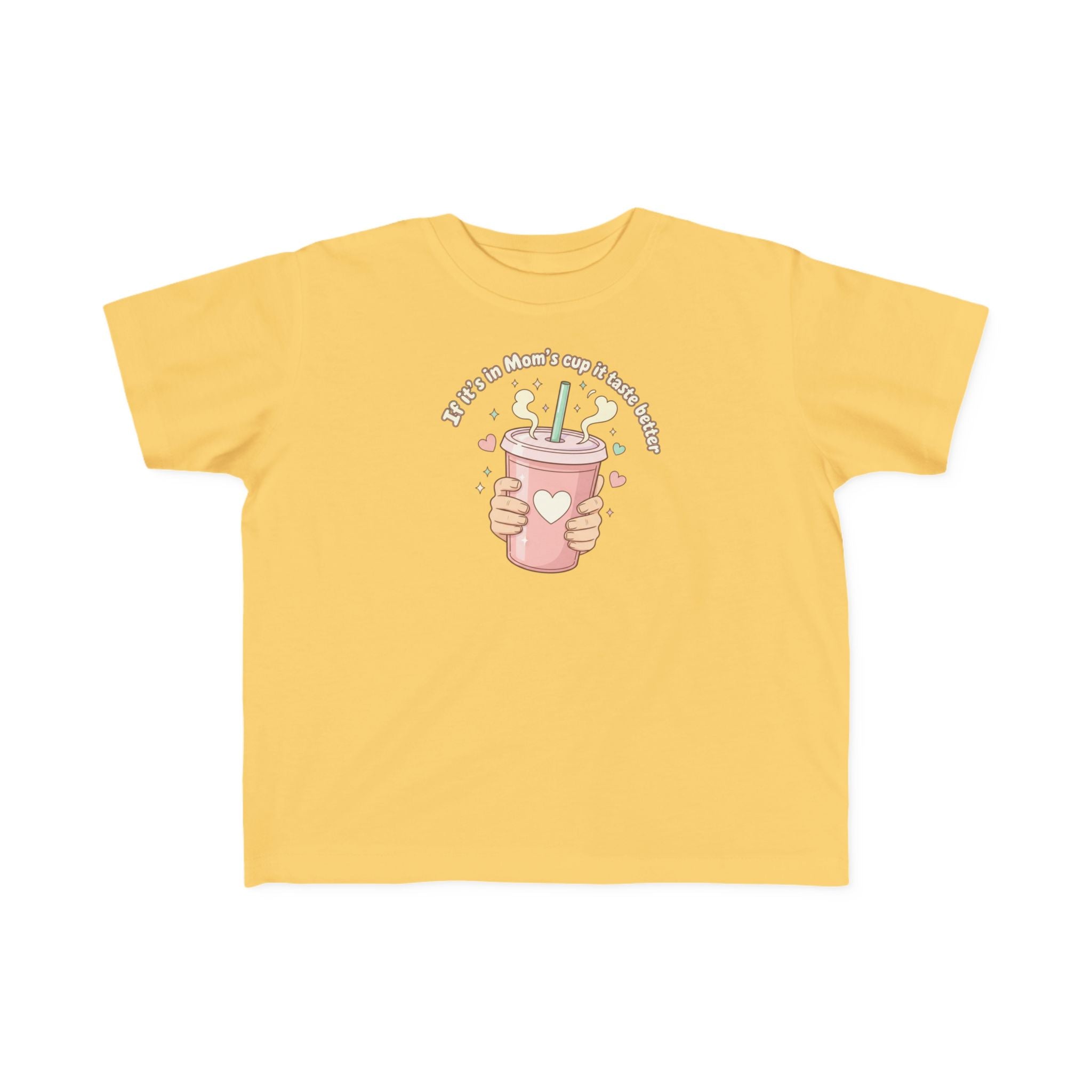 Toddler Tee — Cute Graphic 'Drinking from Mom's Cup' Humorous Kids Shirt