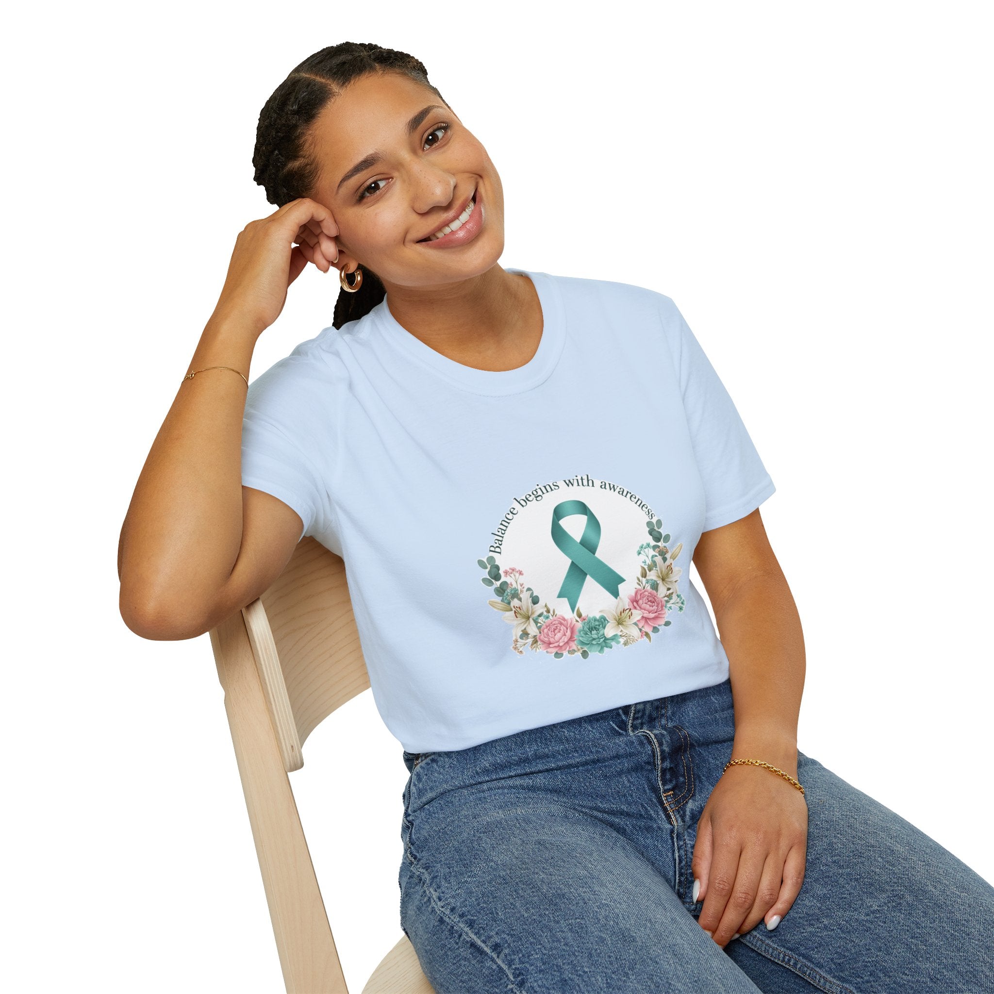 PCOS Awareness Teal Ribbon Warrior T-Shirt
