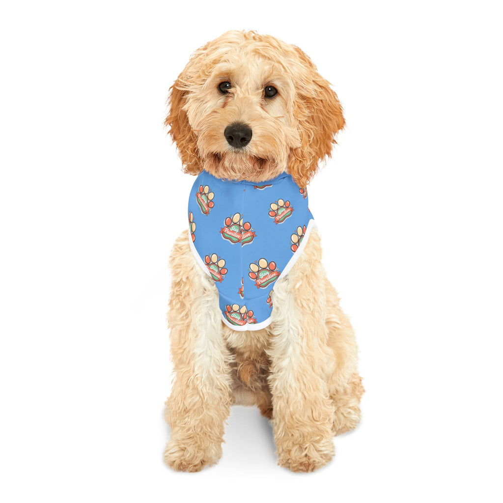 Blue Paw Print Pet Hoodie – Cute Paw Pattern Dog & Cat Sweatshirt