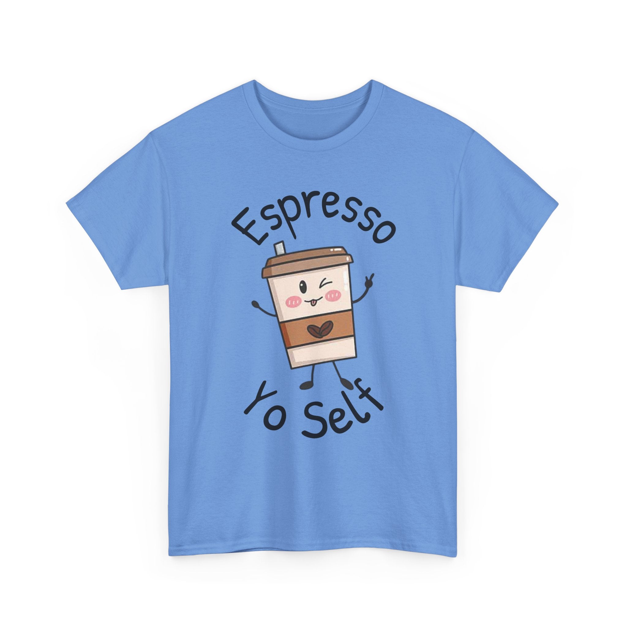 Espresso Yo Self Coffee Tee — Animated Coffee Guy Graphic T-Shirt