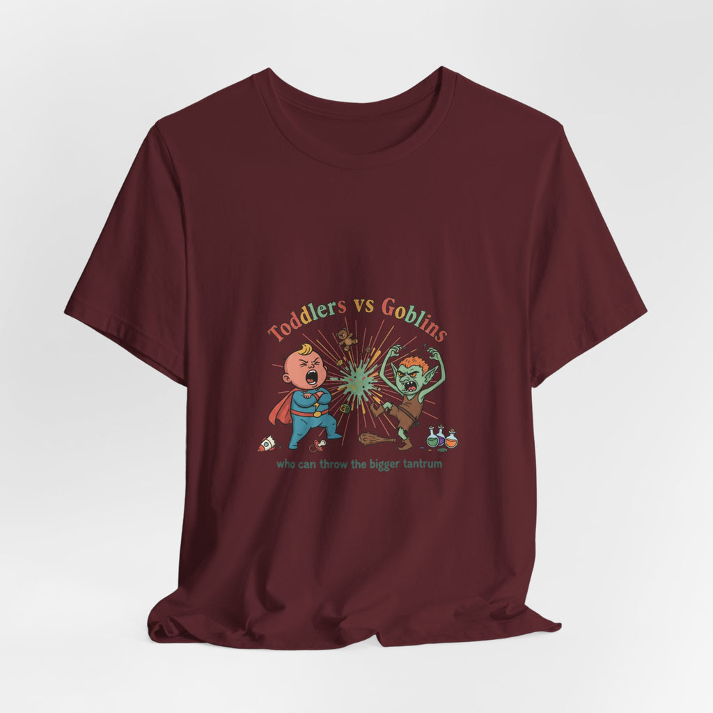 Goblins vs Toddlers T-Shirt — "Who Can Throw the Bigger Tantrum" Funny Kids & Parent Shirt