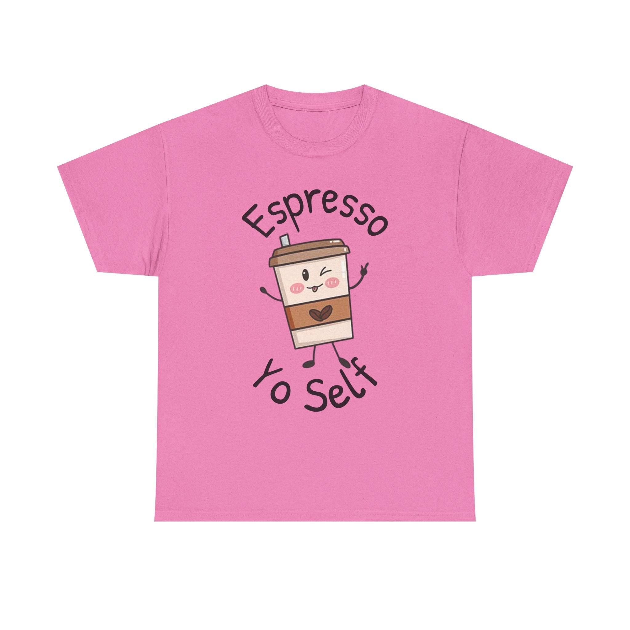 Espresso Yo Self Coffee Tee — Animated Coffee Guy Graphic T-Shirt