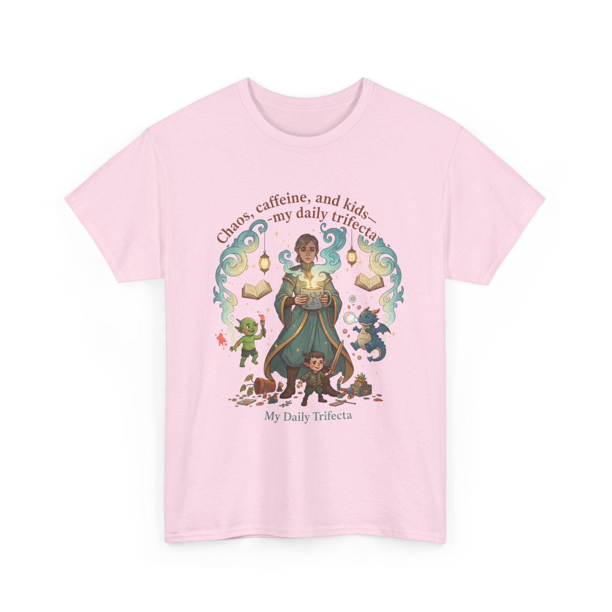 DND Chaos, Caffeine & Kids Parent T-Shirt — Magical Fantasy Roleplay Tee