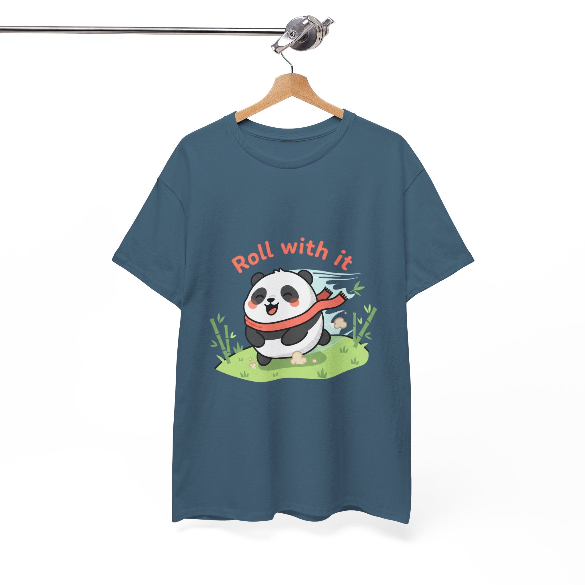 Panda "Roll With It" Cartoon Tee