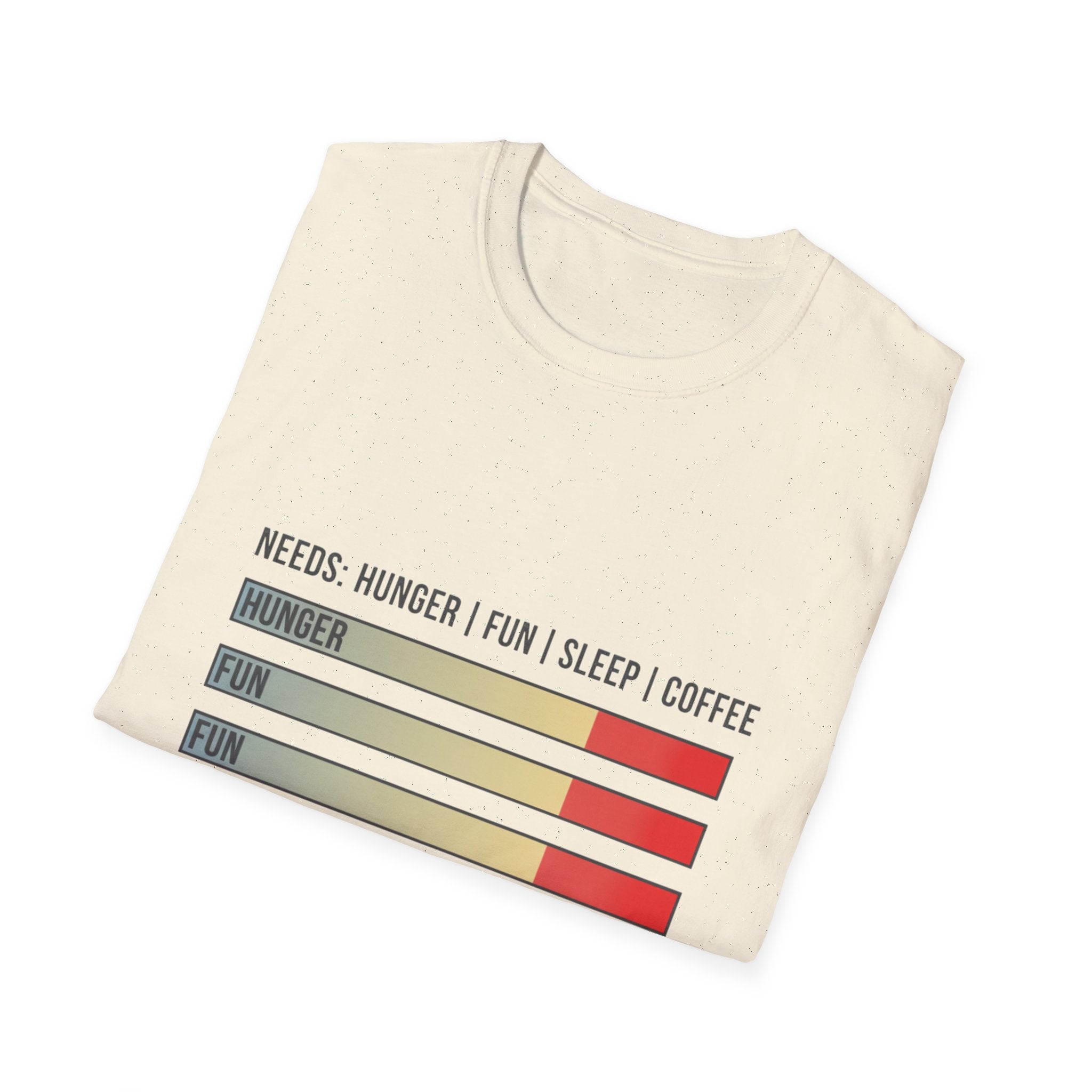 Needs: Hunger | Fun | Sleep | Coffee Graphic T-Shirt — Funny Meter Bars Tee
