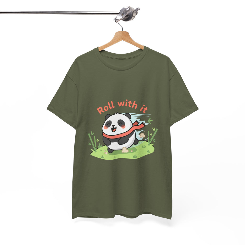 Panda "Roll With It" Cartoon Tee