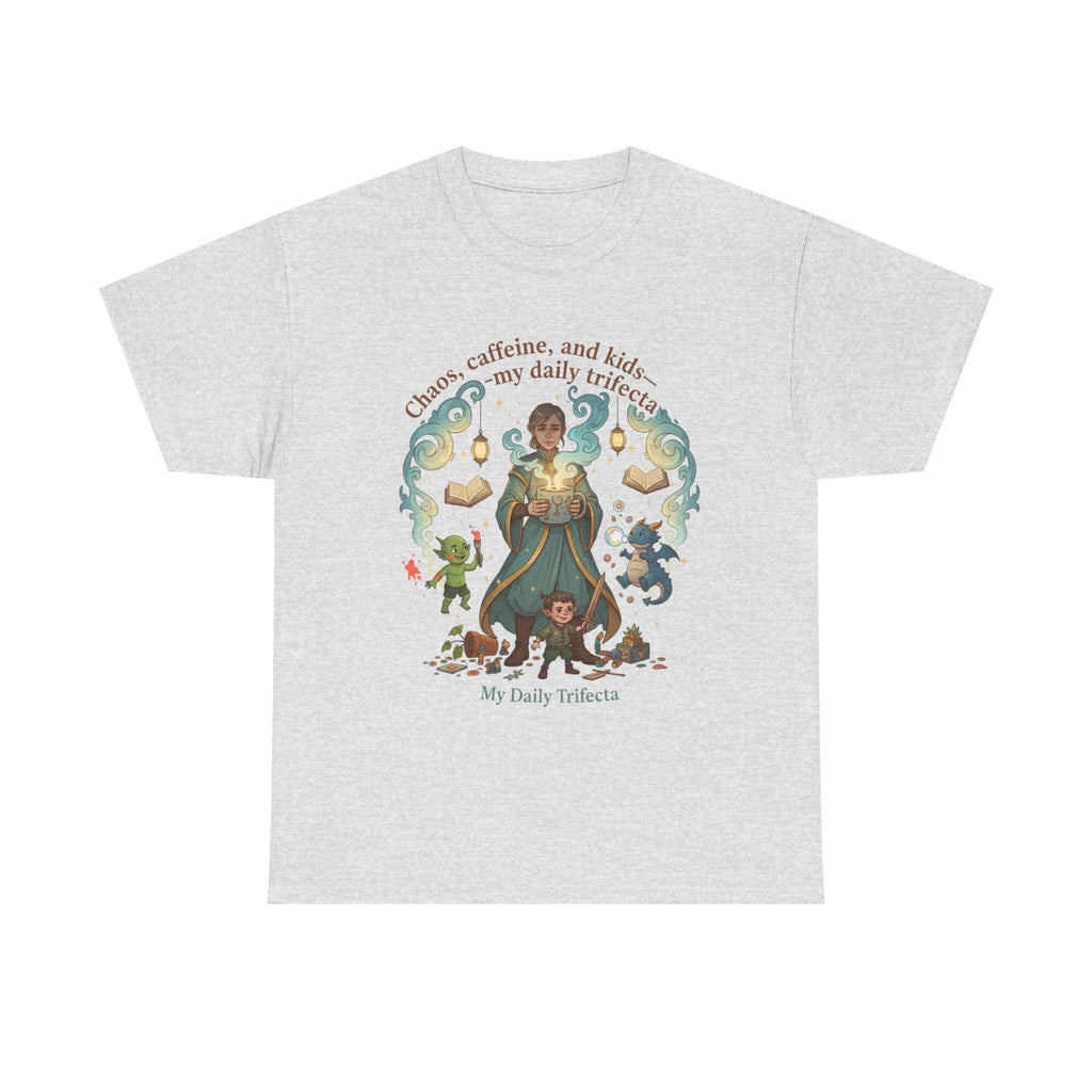 DND Chaos, Caffeine & Kids Parent T-Shirt — Magical Fantasy Roleplay Tee