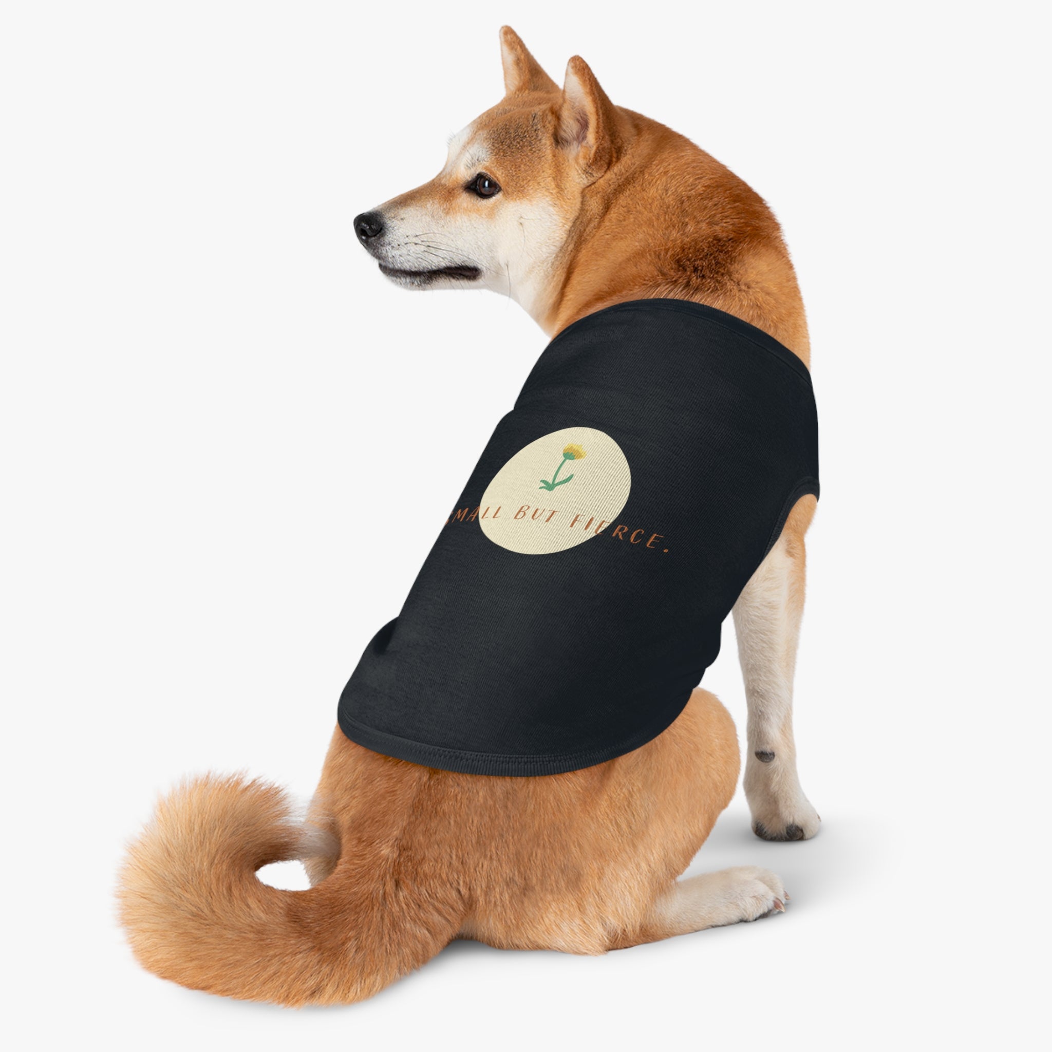 Small But Fierce Pet Tank Top — Floral Dandelion Graphic for Small Dogs & Cats
