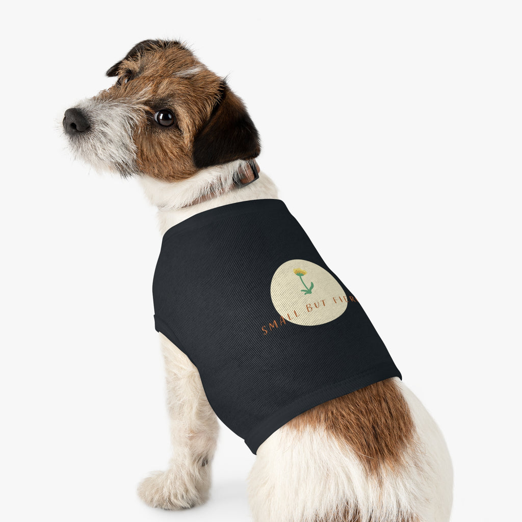 Small But Fierce Pet Tank Top — Floral Dandelion Graphic for Small Dogs & Cats