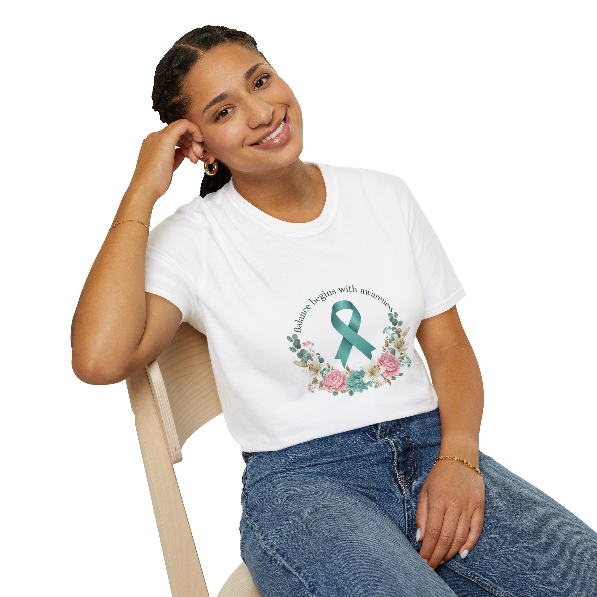 PCOS Awareness Teal Ribbon Warrior T-Shirt