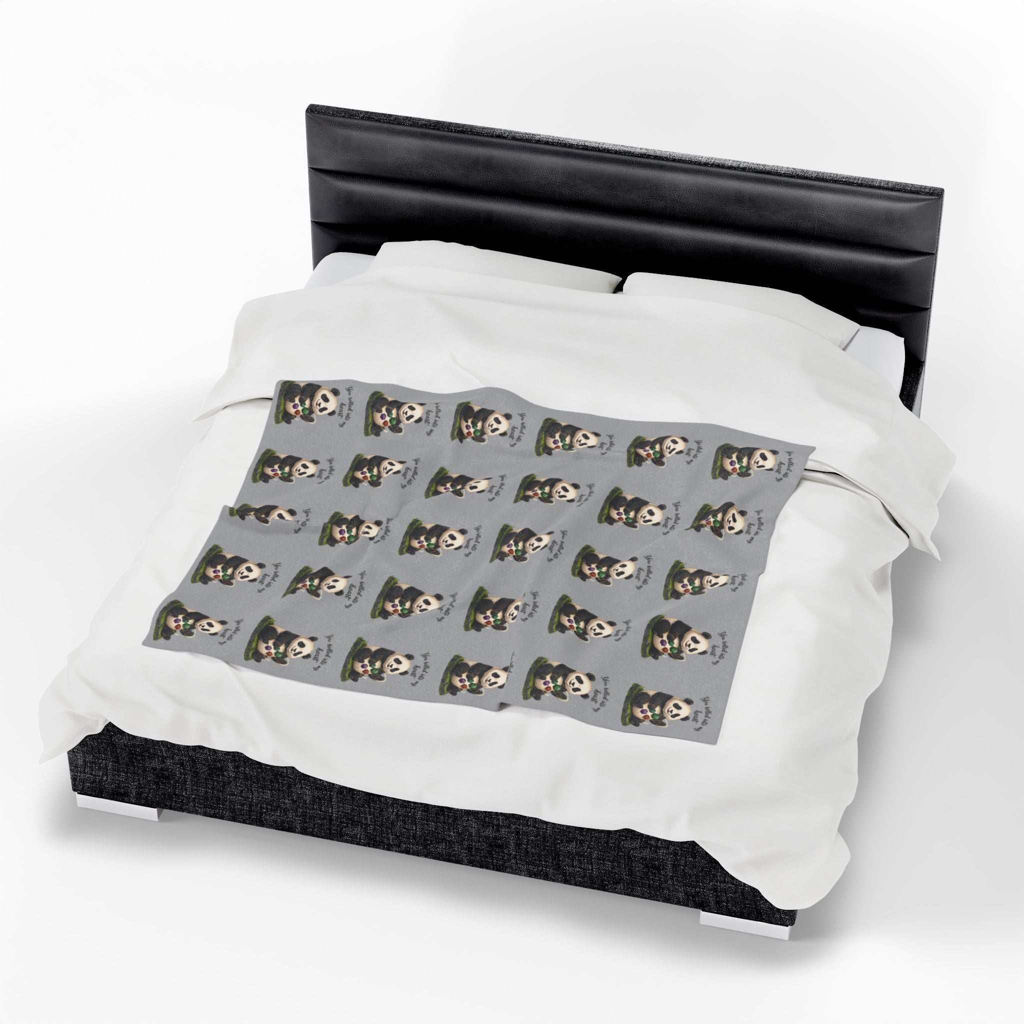 Panda 'You Rolled Into My Heart' Velveteen Plush Blanket