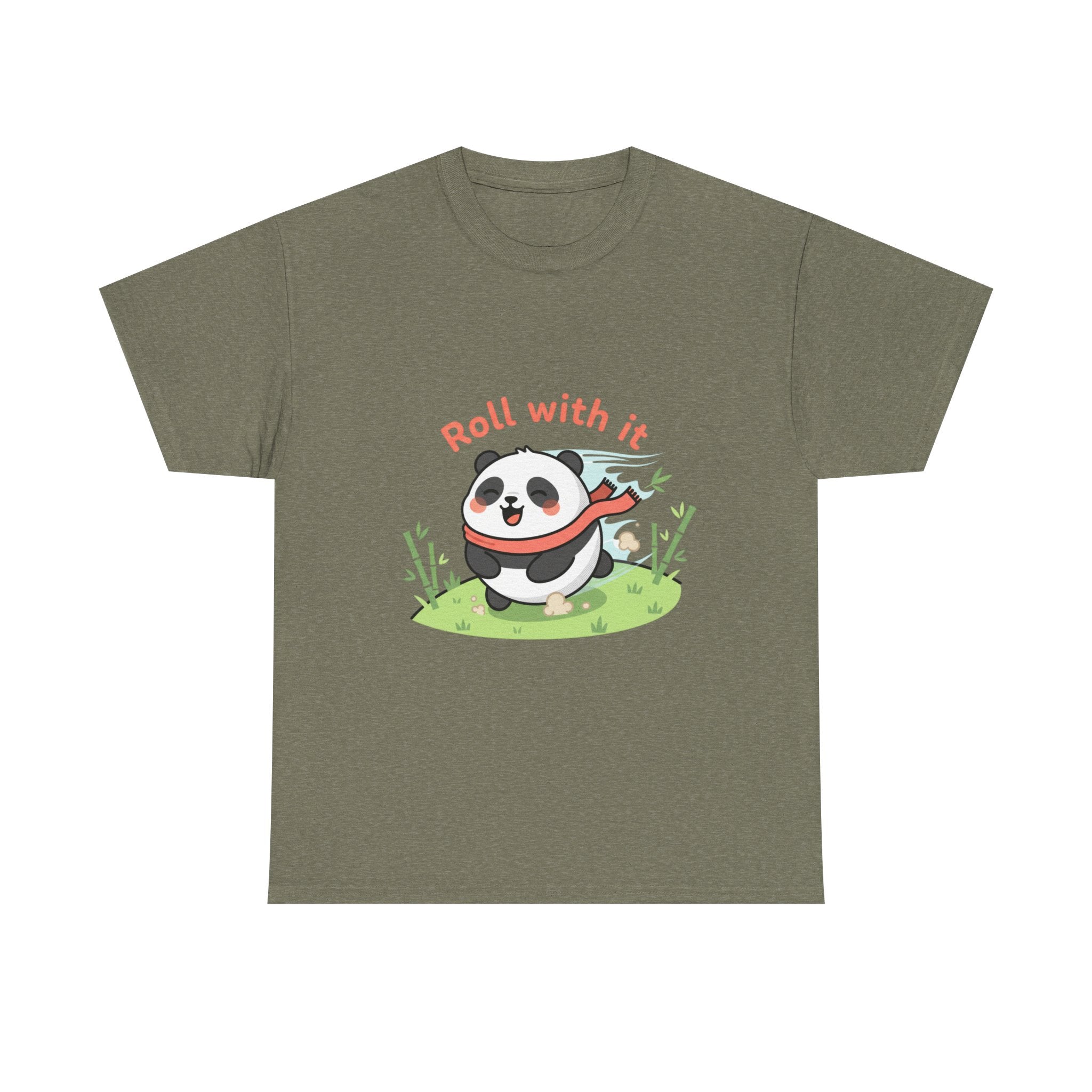 Panda "Roll With It" Cartoon Tee
