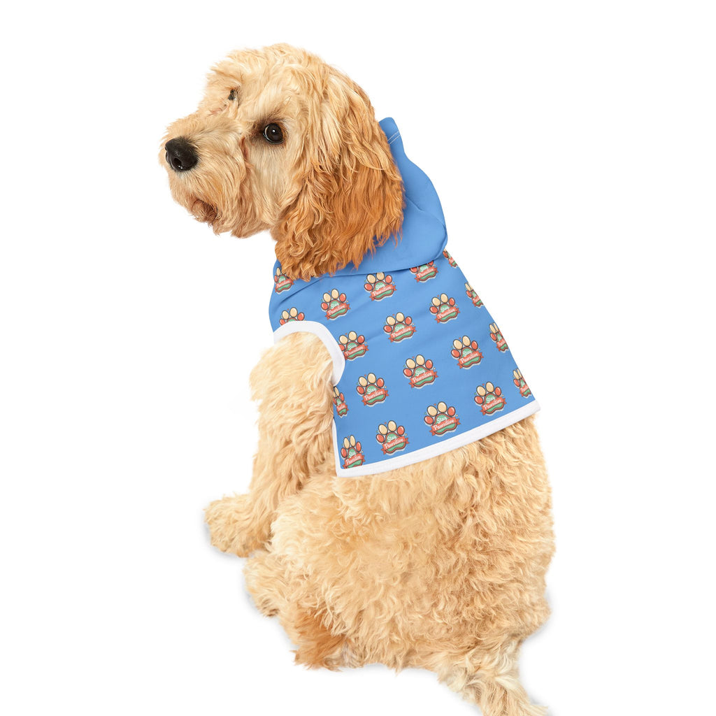 Blue Paw Print Pet Hoodie – Cute Paw Pattern Dog & Cat Sweatshirt
