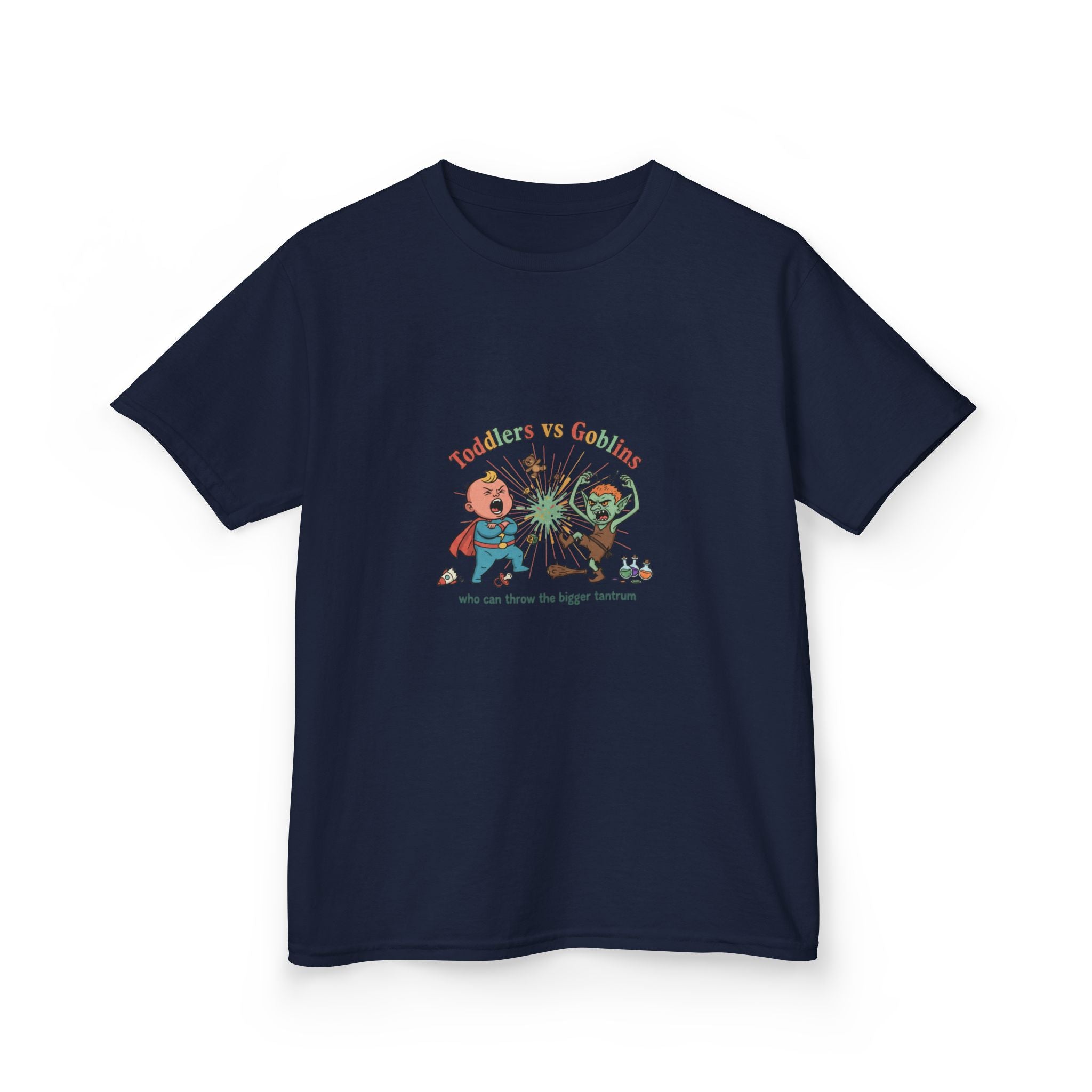 Toddlers vs. Goblins Kids T-Shirt — 'Who Can Throw the Bigger Tantrum'