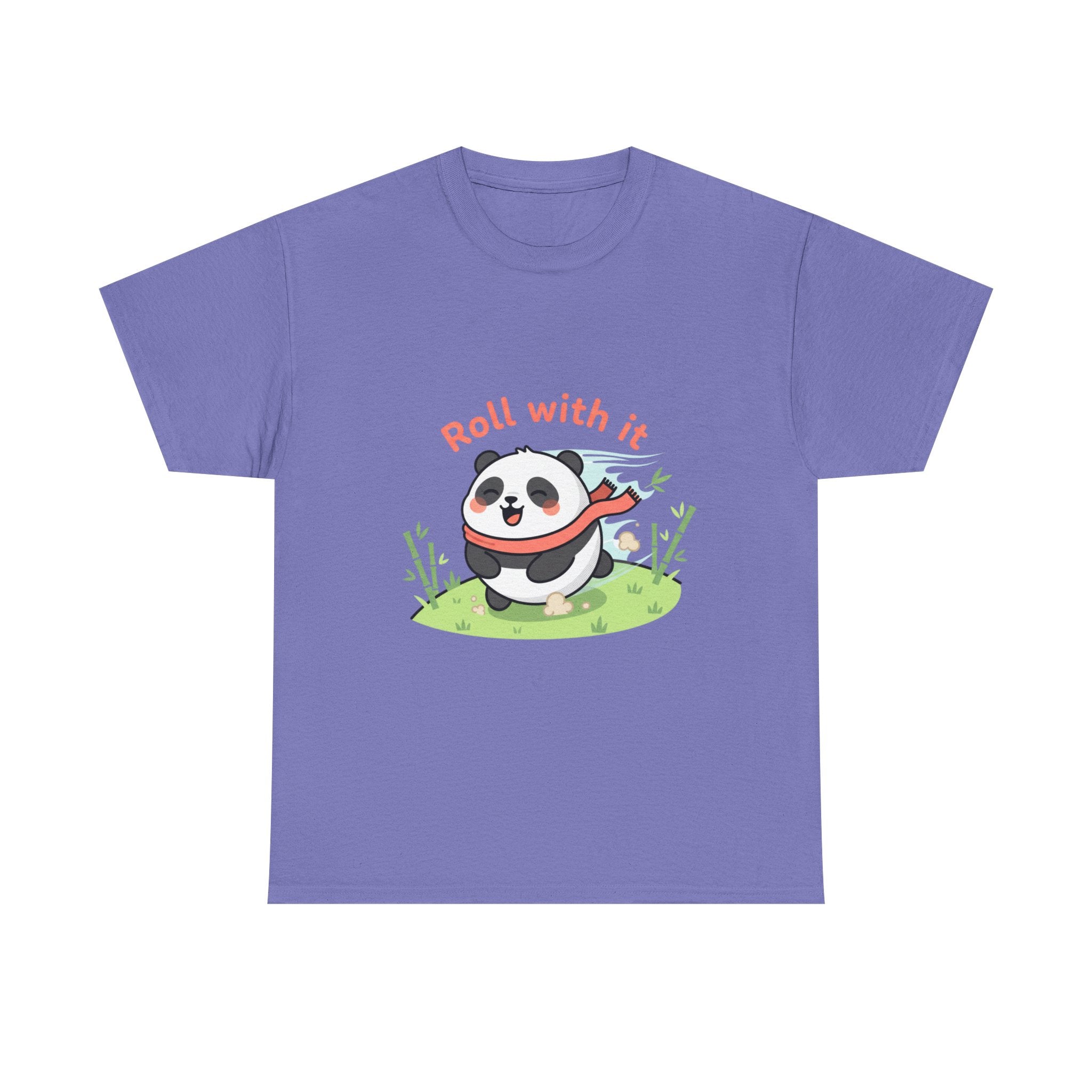 Panda "Roll With It" Cartoon Tee
