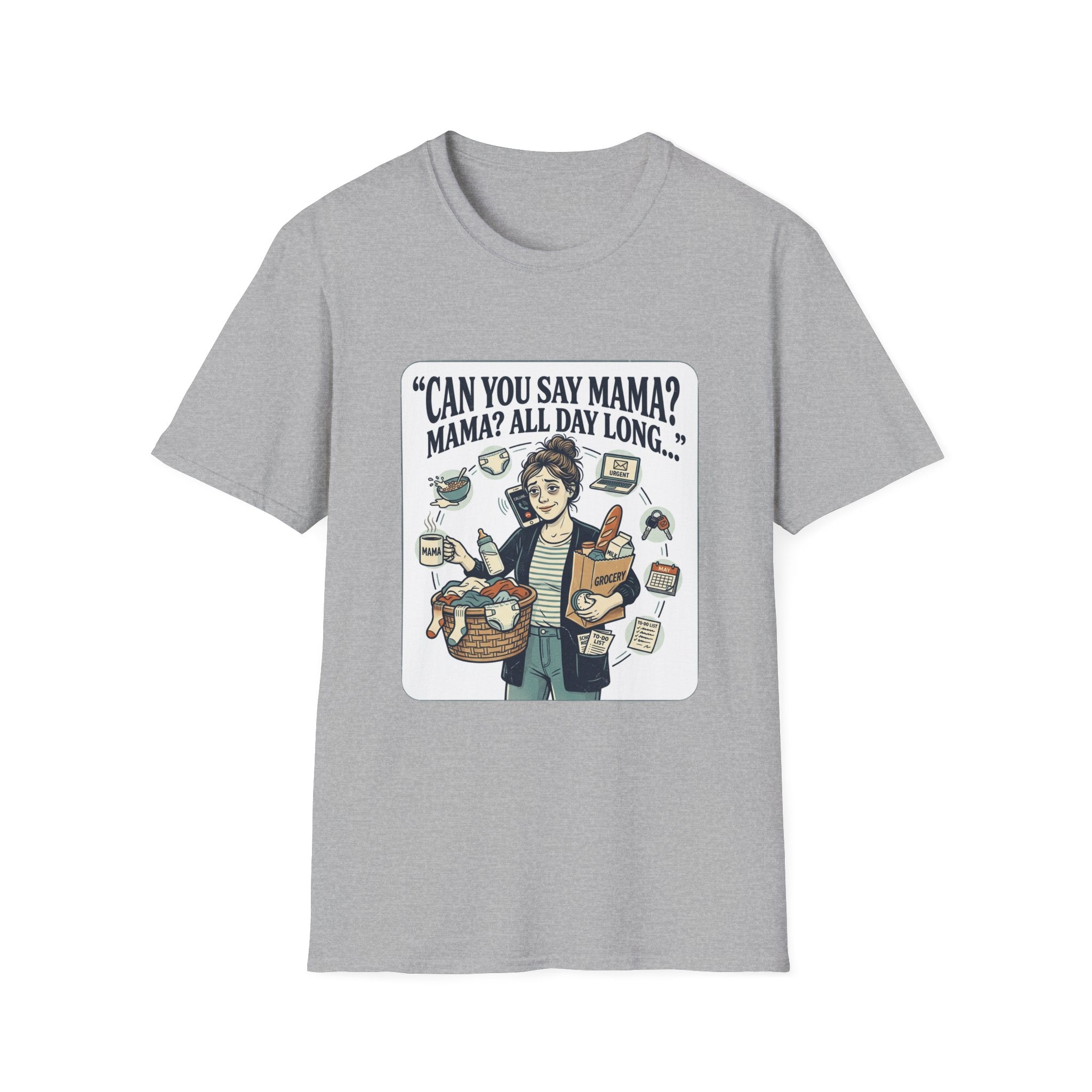 Can You Say Mama? Graphic T-Shirt — Funny Mom Life Illustration
