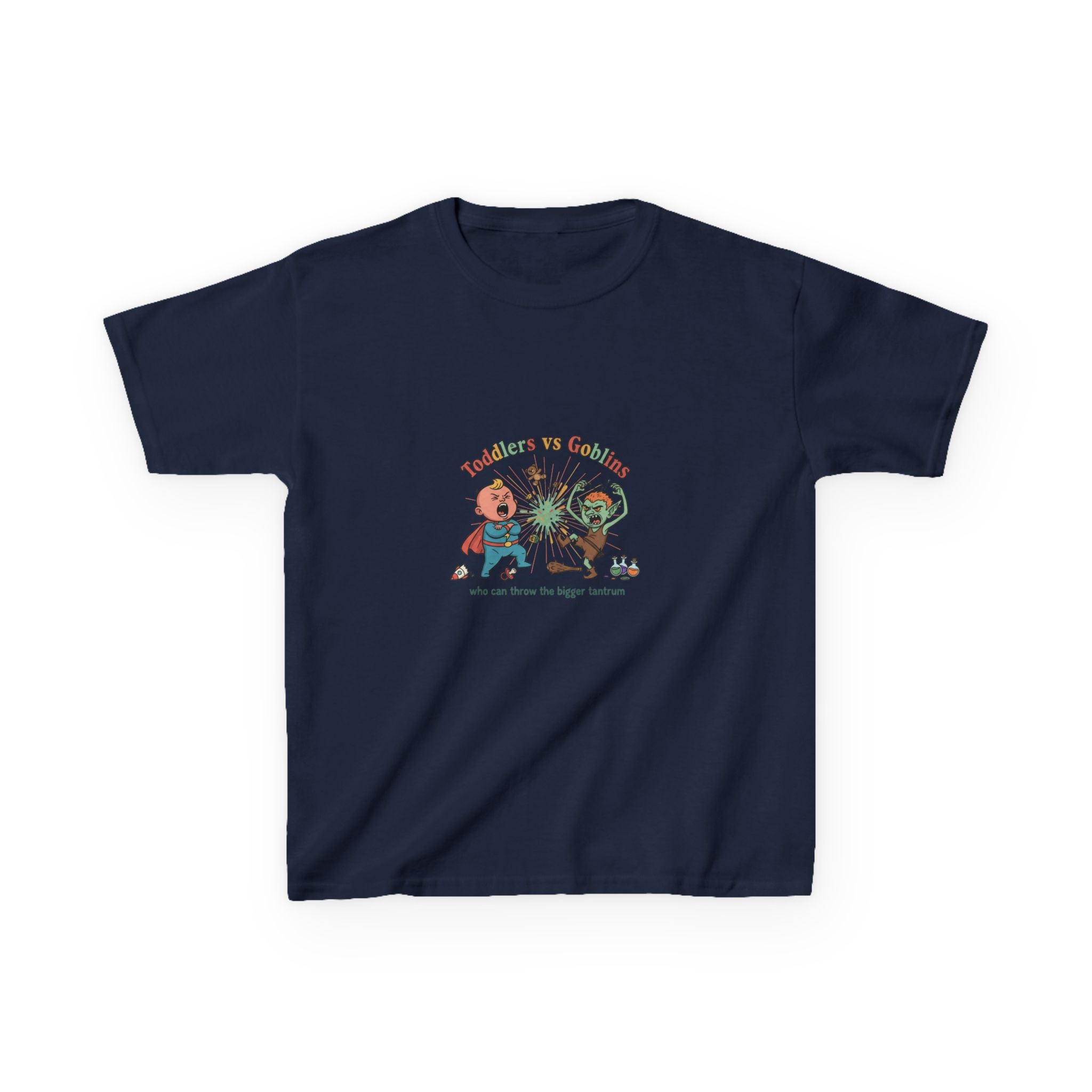 Toddlers vs. Goblins Kids T-Shirt — 'Who Can Throw the Bigger Tantrum'