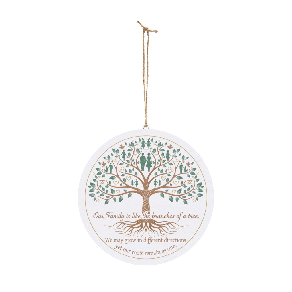 Family Tree Wood Sign – “Our Family is like the branches of a tree” Round Wall Plaque