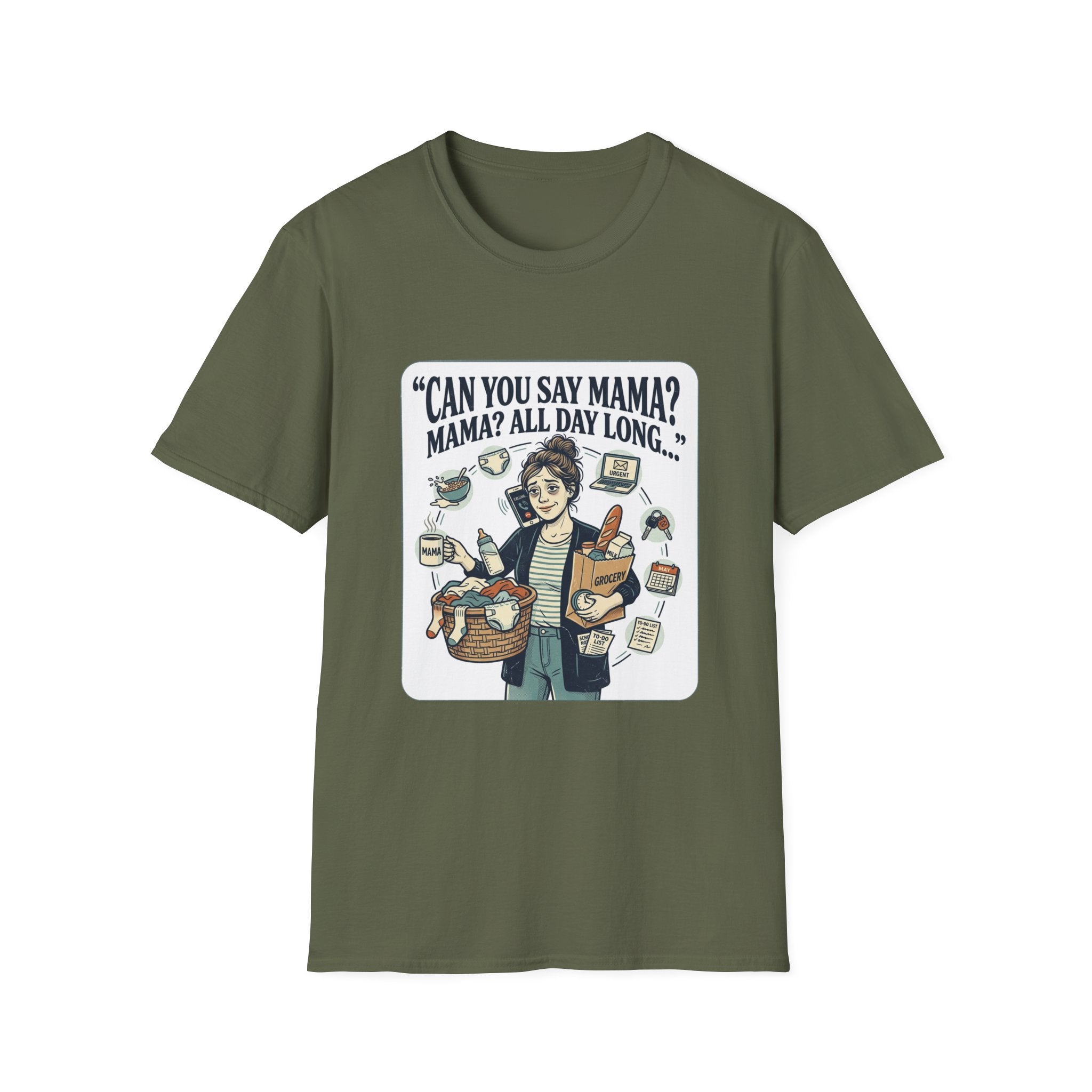 Can You Say Mama? Graphic T-Shirt — Funny Mom Life Illustration