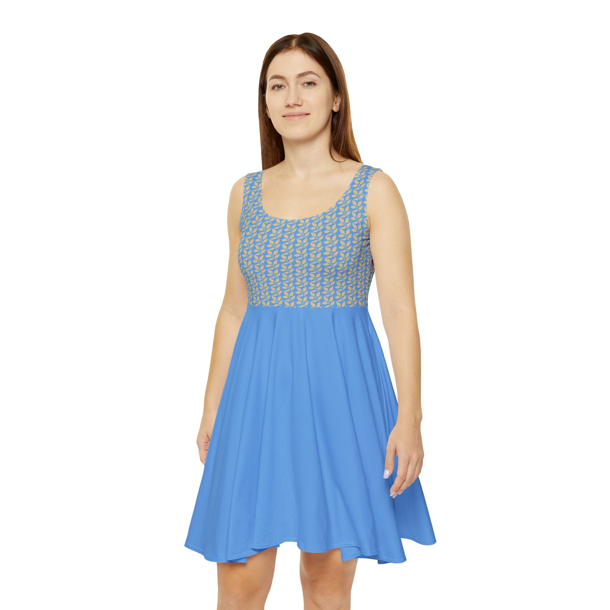 Floral Top, Flared A-Line Summer Dress