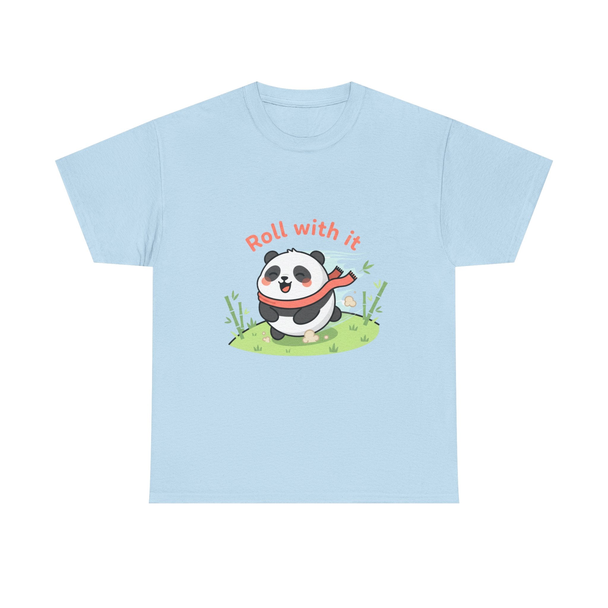 Panda "Roll With It" Cartoon Tee