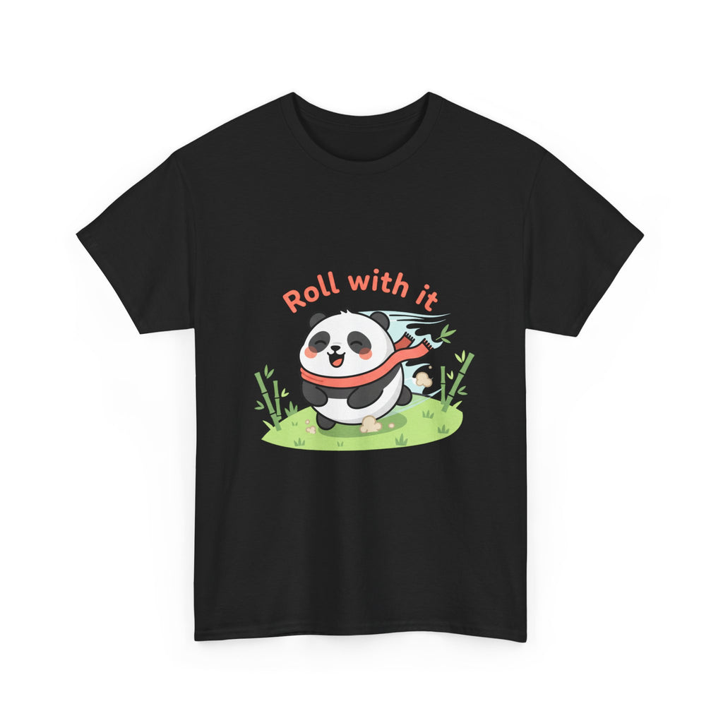 Panda "Roll With It" Cartoon Tee