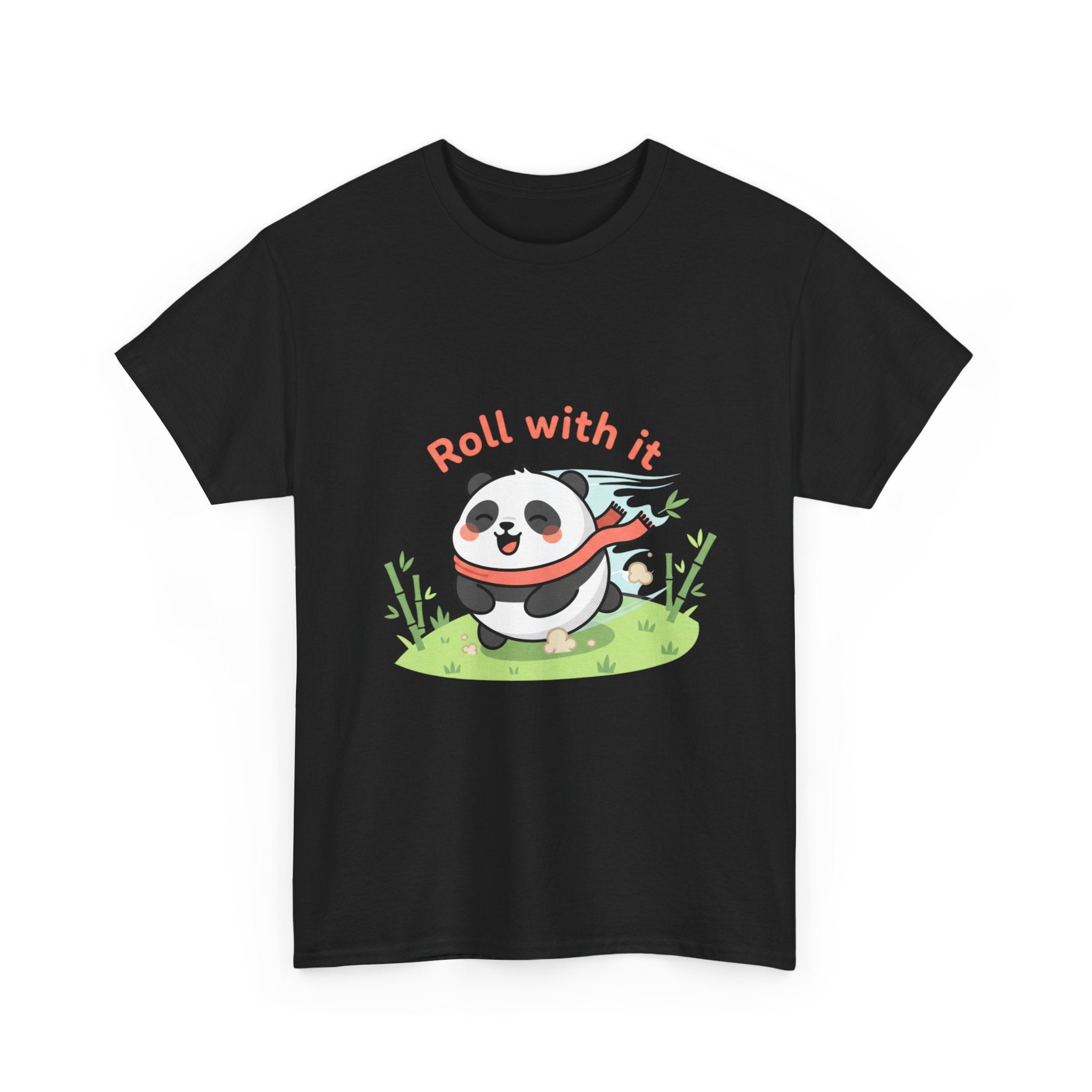 Panda "Roll With It" Cartoon Tee