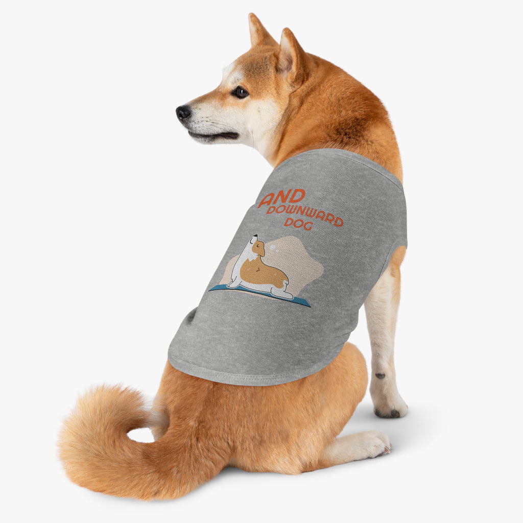 And Downward Dog Corgi Pet Tank Top — Cute Yoga Dog Shirt for Small Dogs