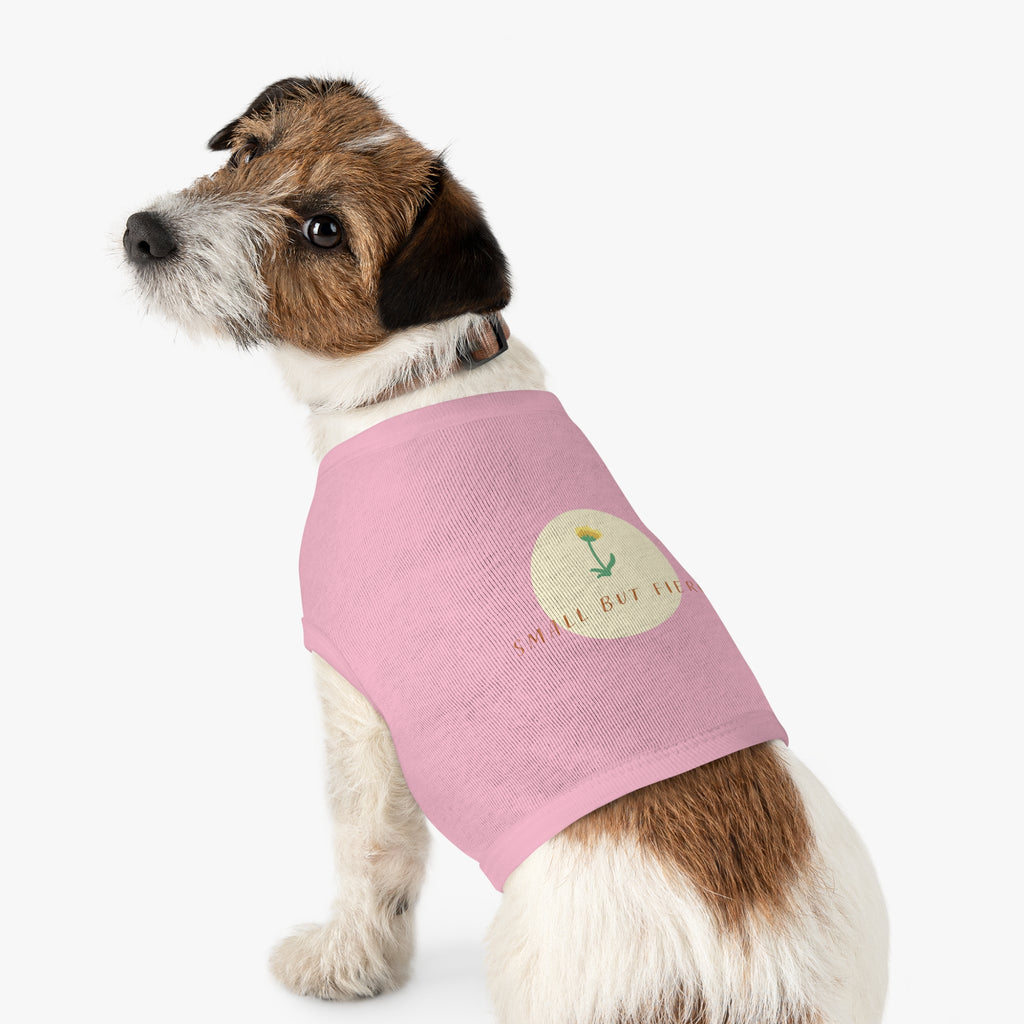 Small But Fierce Pet Tank Top — Floral Dandelion Graphic for Small Dogs & Cats